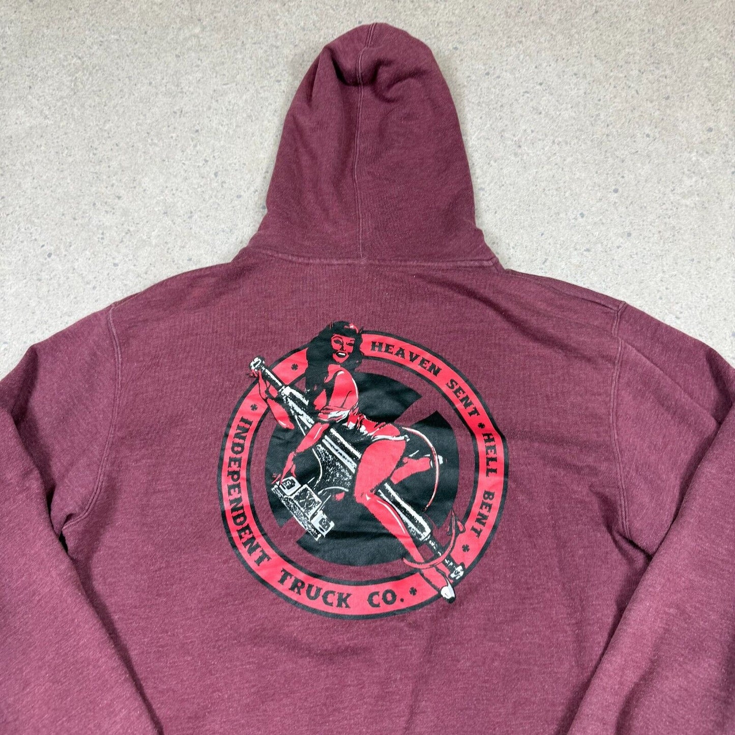 Independent Hoodie Large Burgundy Colourway Big Logo Vintage Skatewear
