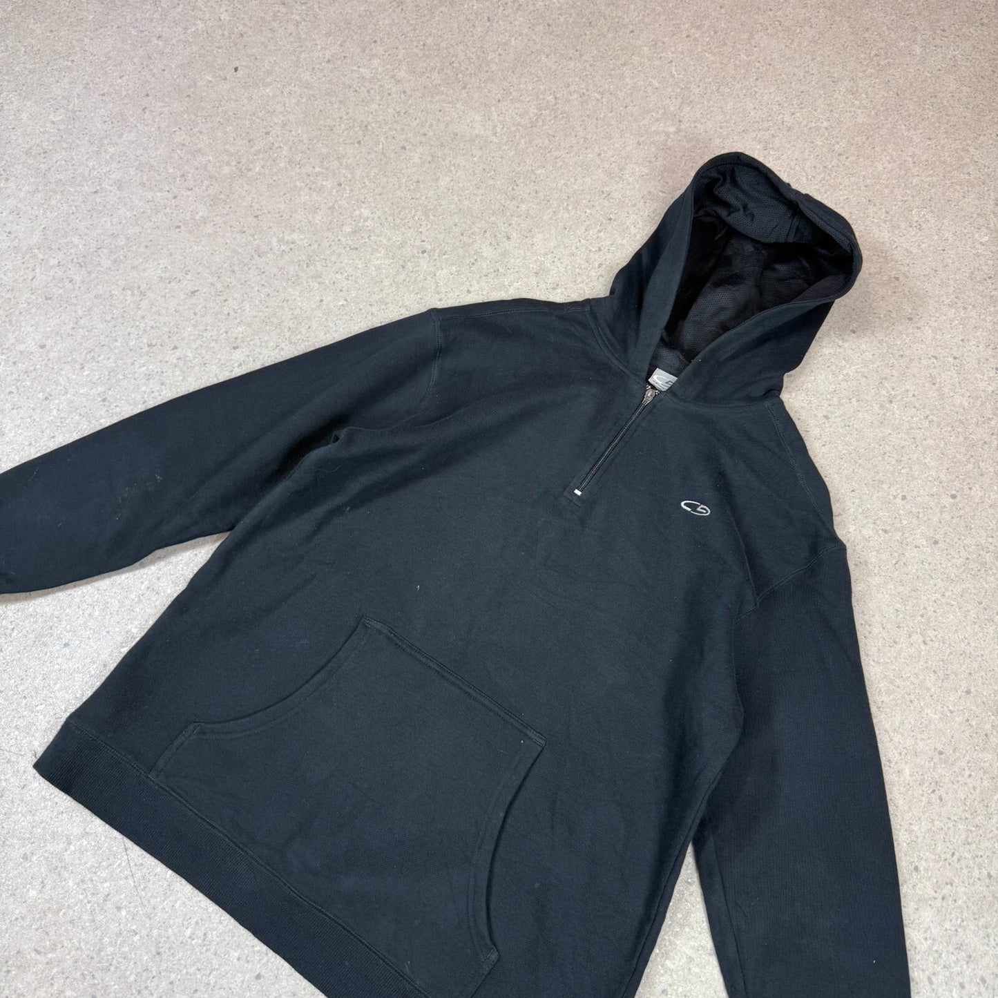 Champion 1/4 Zip Hoodie Medium Black Colourway Embroidered Logo