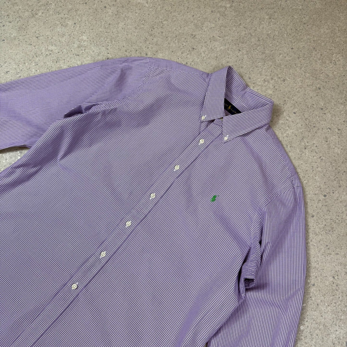 Ralph Lauren Shirt XL Purple White Check Long Sleeve