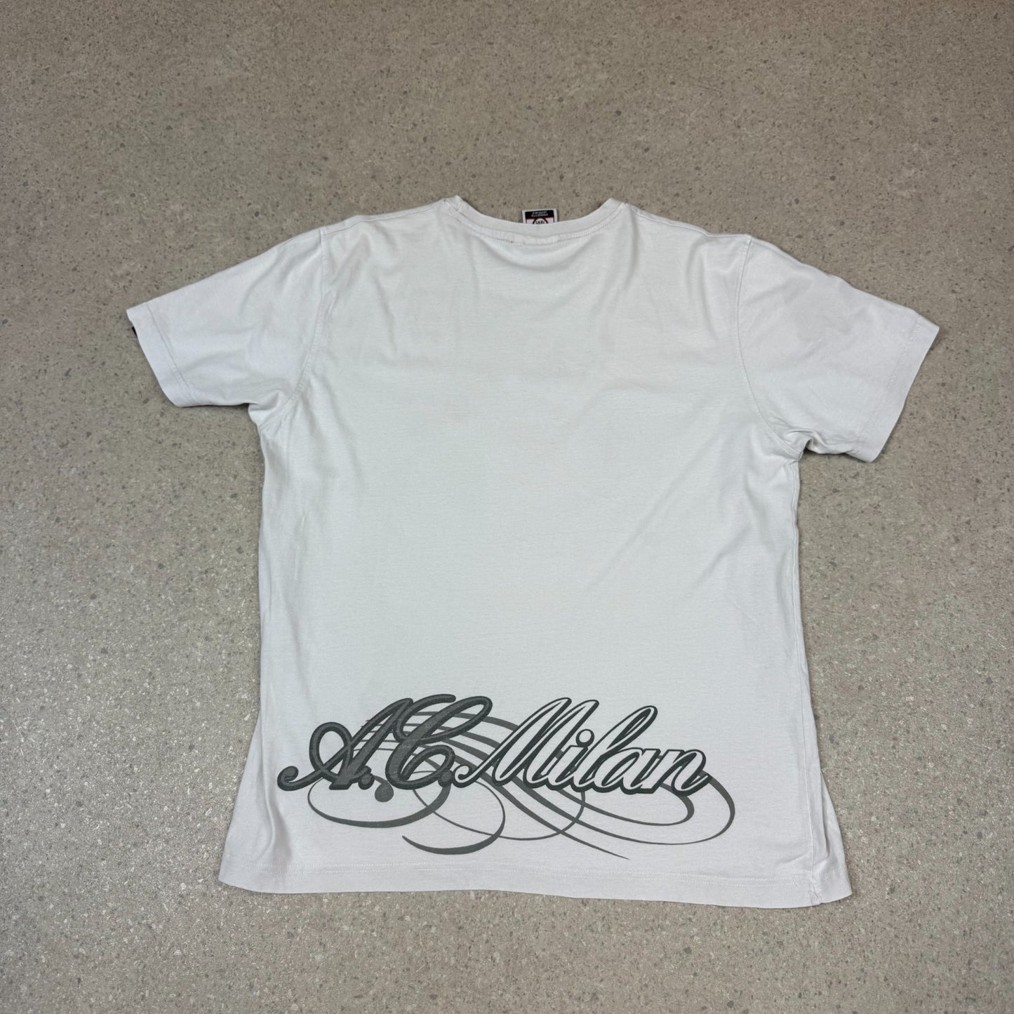AC Milan T Shirt Large White Retro Milan Official Short Sleeve