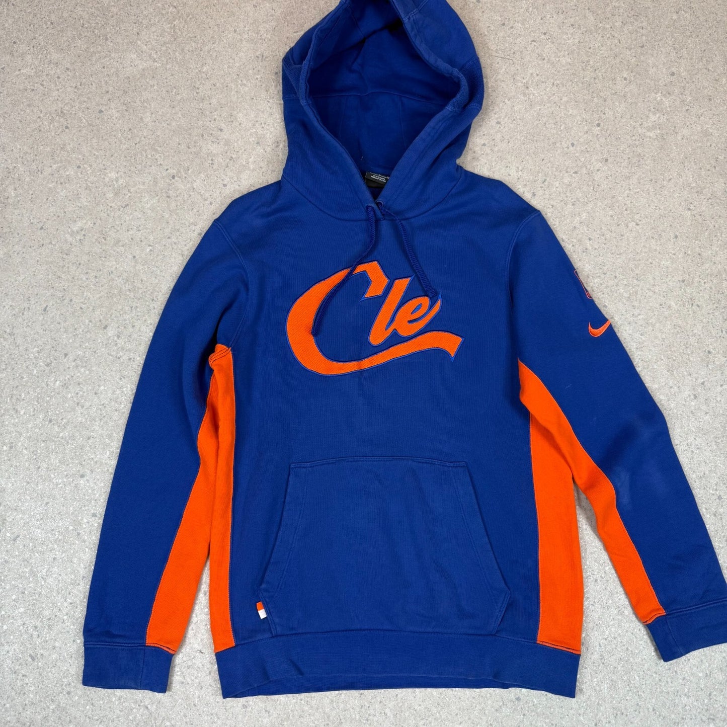 Nike NBA CLE Hoodie Small Navy Orange Hooded Pocket