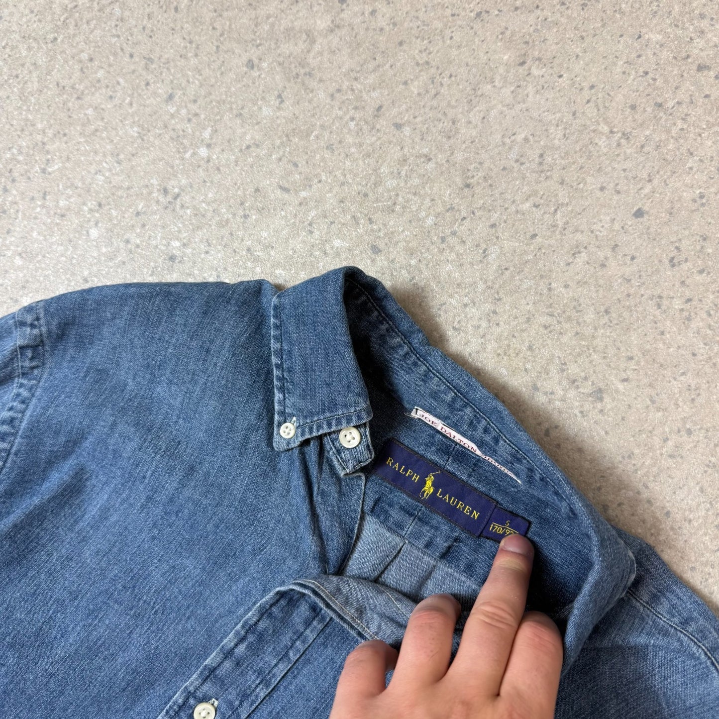 Ralph Lauren Denim Shirt Small Blue Embroidered Logo Button Down