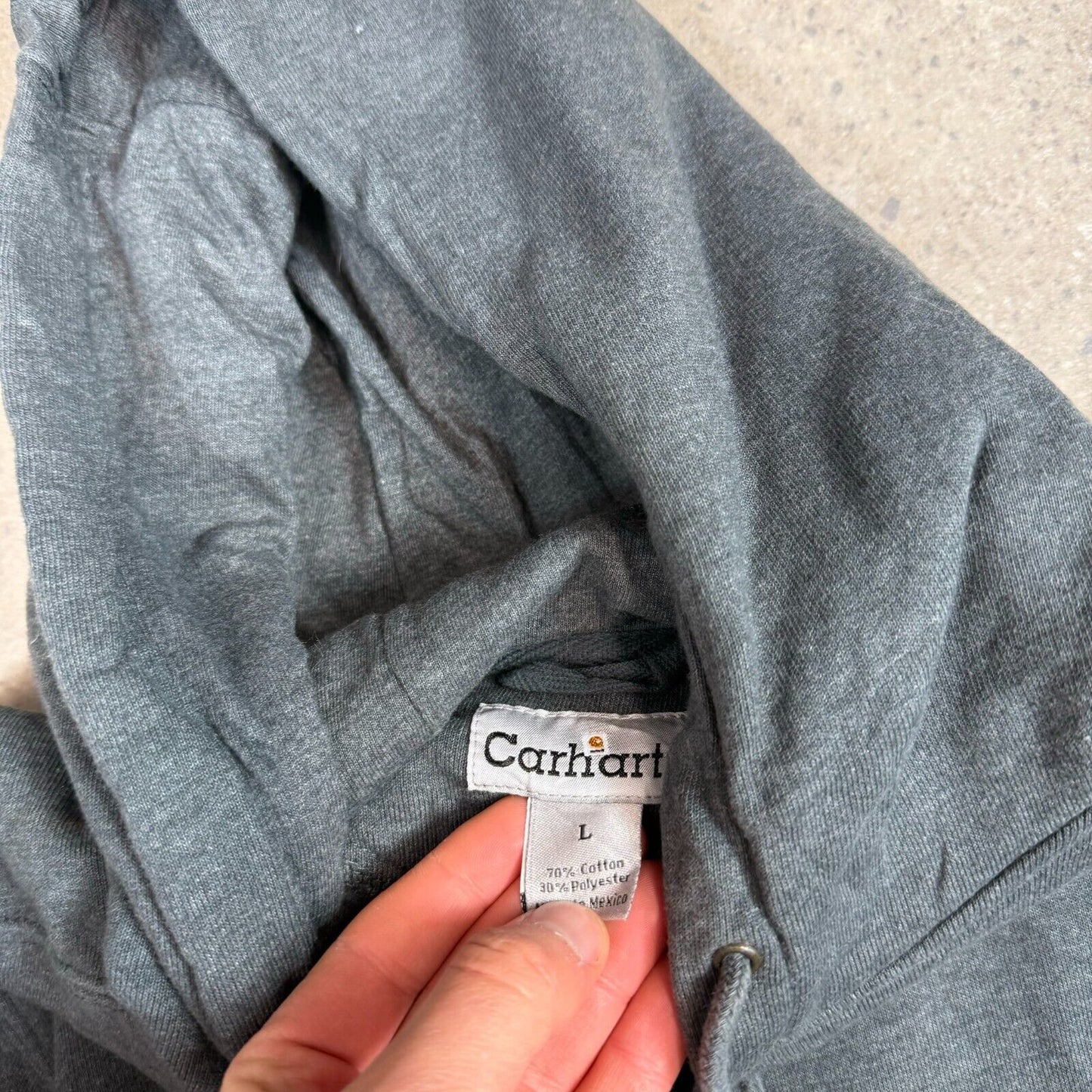 Carhartt Hoodie Grey Large Vintage