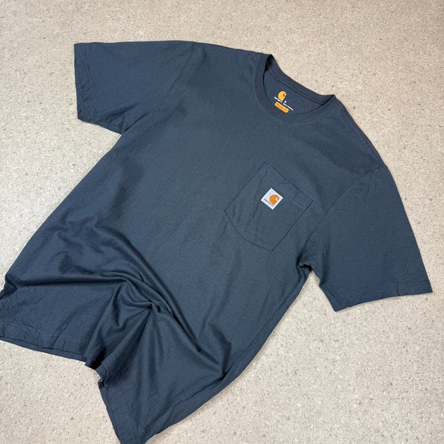 Carhartt T Shirt Small Grey Heavyweight Pocket Logo
