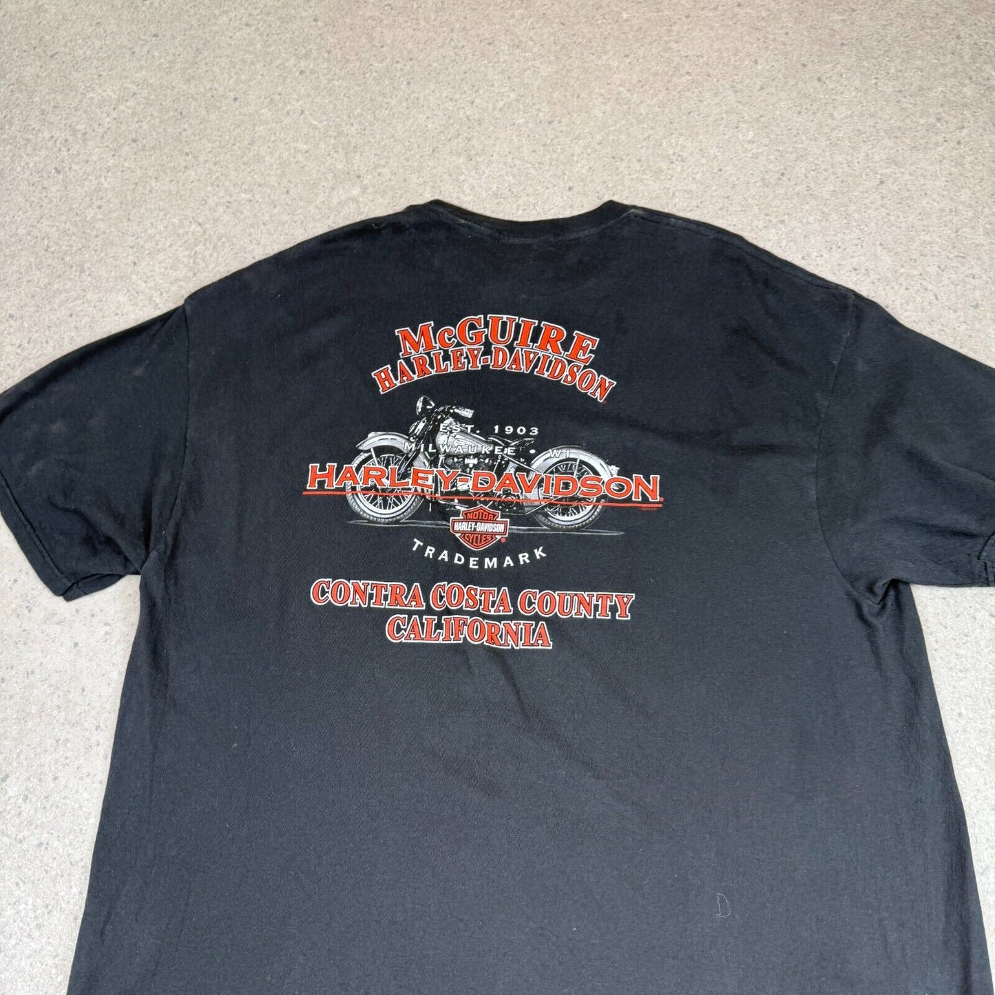 Harley Davidson T Shirt 2XL Black California Graphic McGuire Relaxed Fit