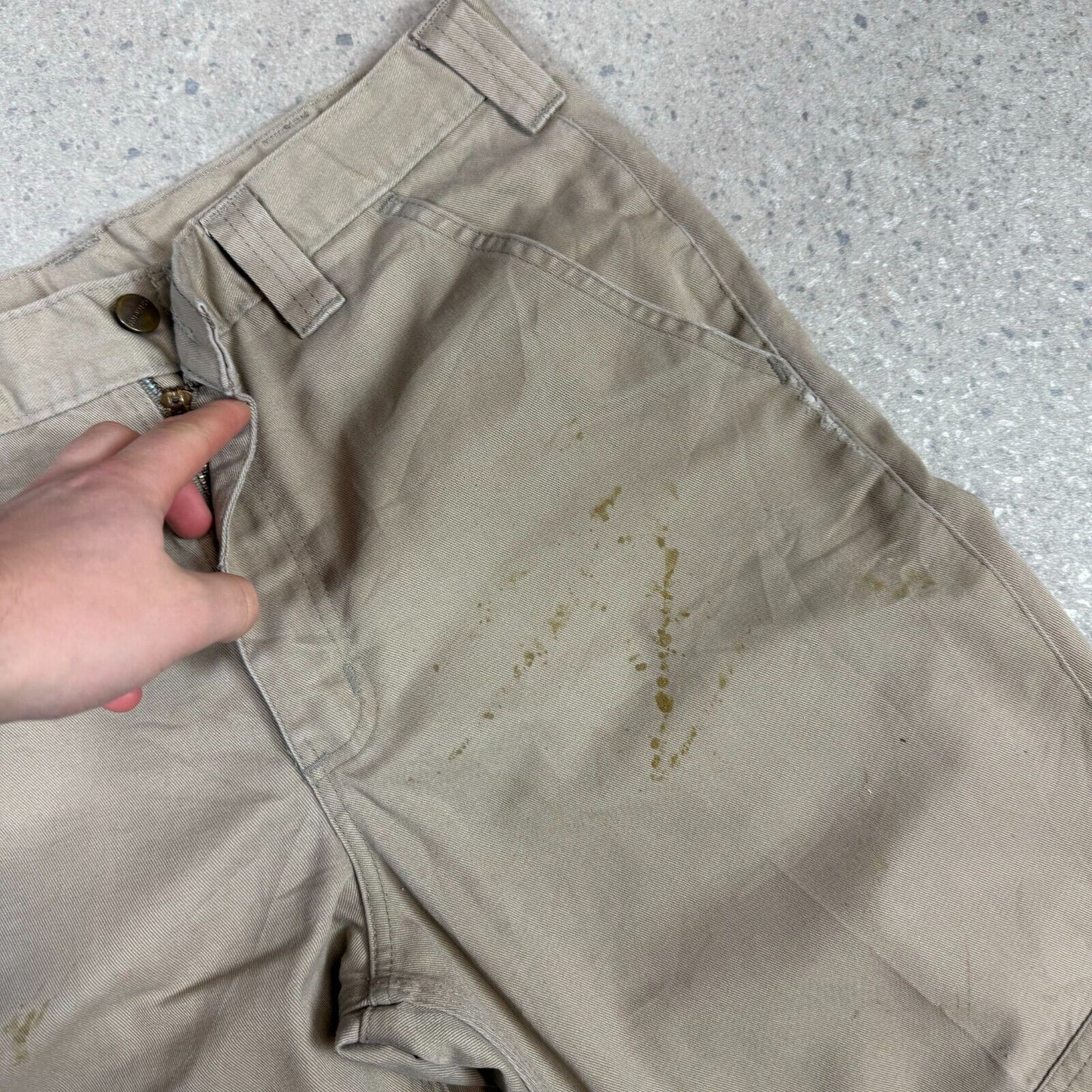 Carhartt Cream Trousers Pants 32x32 Double Knees