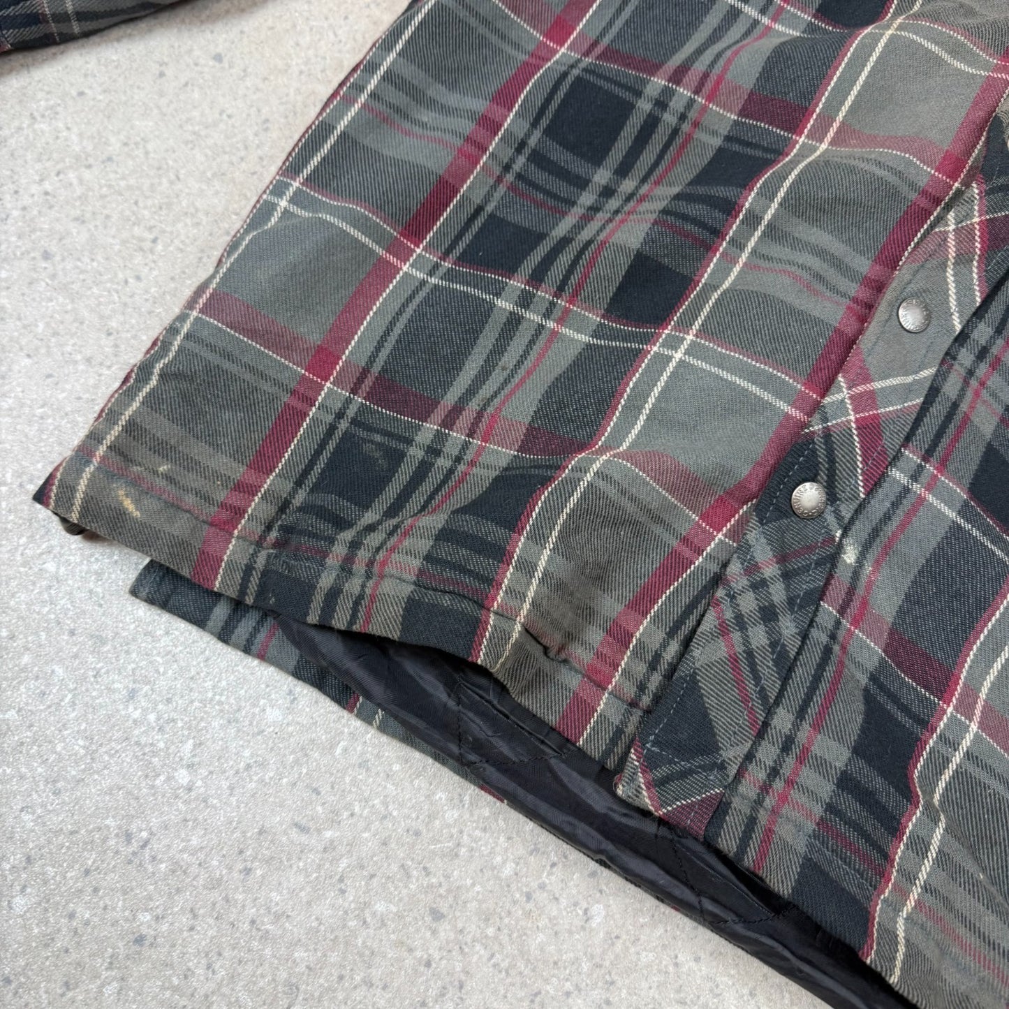 Dickies Flannel Hooded Work Jacket 2XL Black Grey