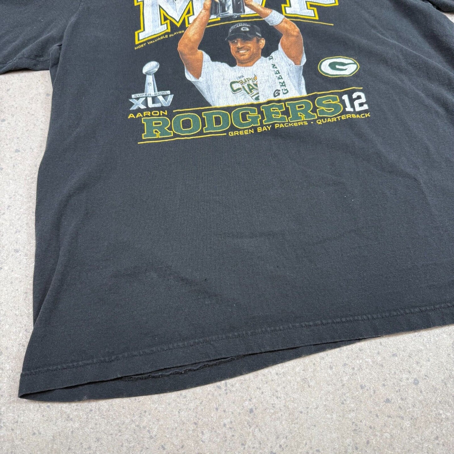 Reebok Green Bay Packers Aaron Rodger’s 12 T Shirt XL 90s Super Bowl MVP XLV