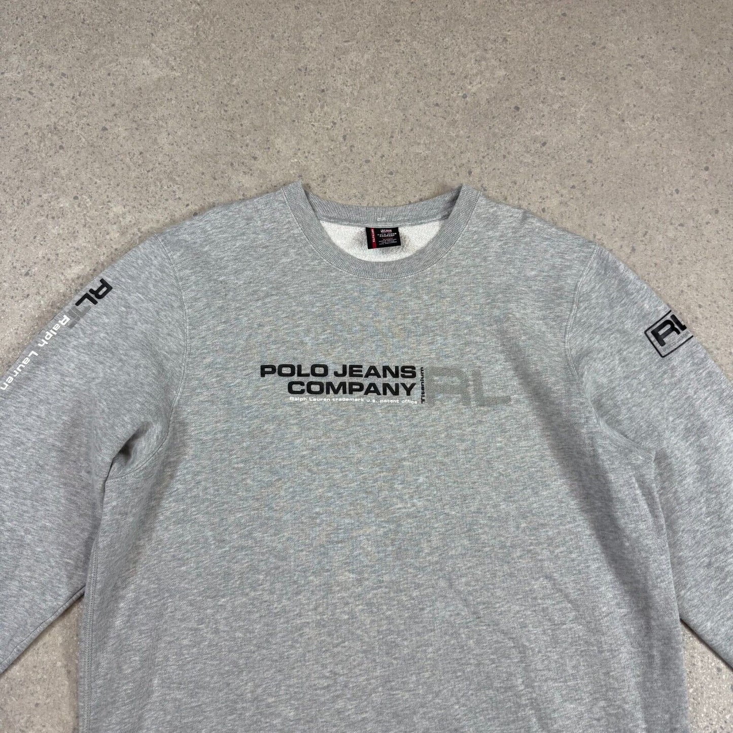 Ralph Lauren Polo Jeans Sweater XL Grey Logo Y2K