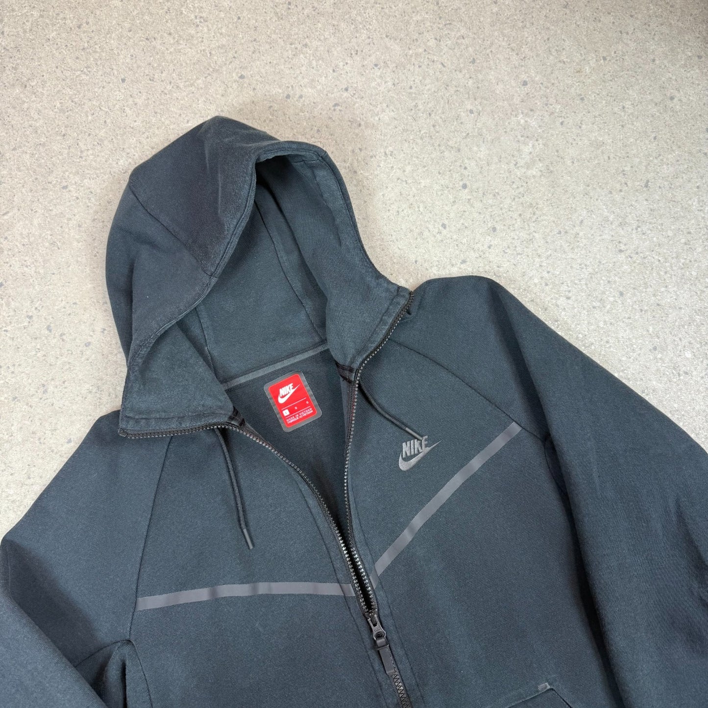 Nike Tech Fleece Full Zip Hoodie Black Large Hooded Pocket