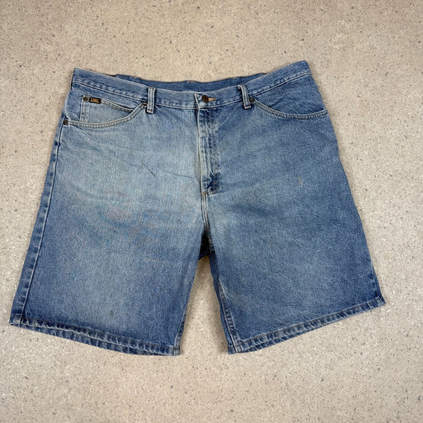 Lee Jorts 40” Blue Baggy Denim Light Wash Faded