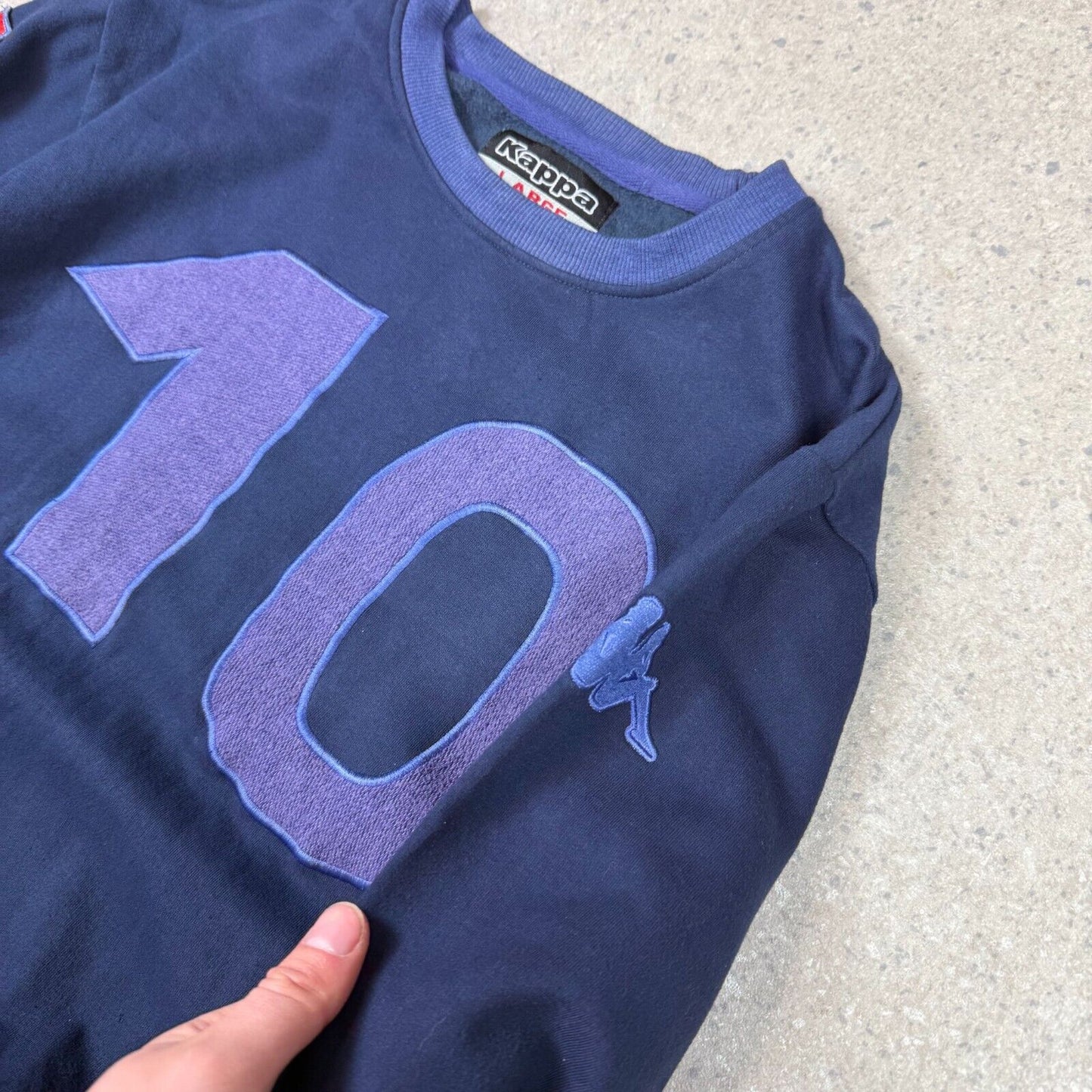 Kappa Sweatshirt Medium Navy Purple 10 Italy Y2K Embroidered