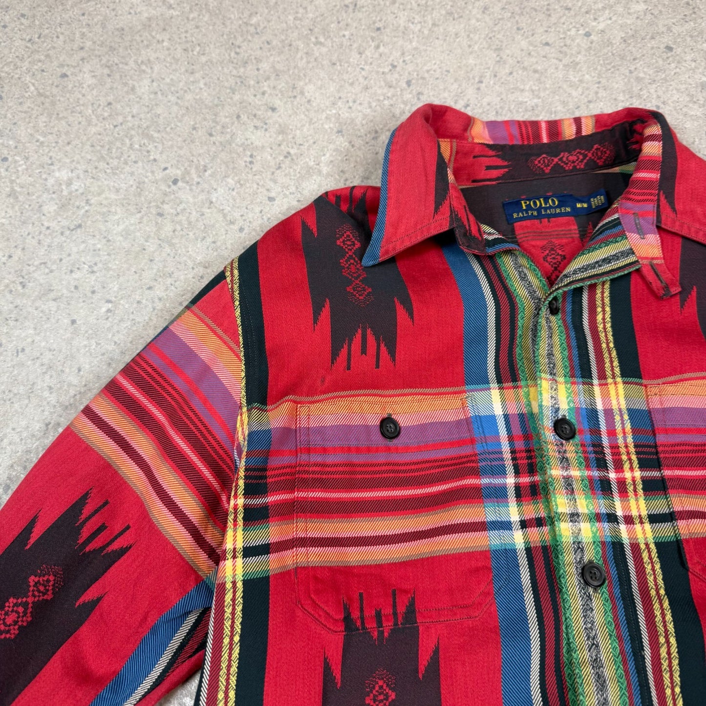 Ralph Lauren Aztec South Western Shirt Medium Button Up Shirt Long Sleeve Rare