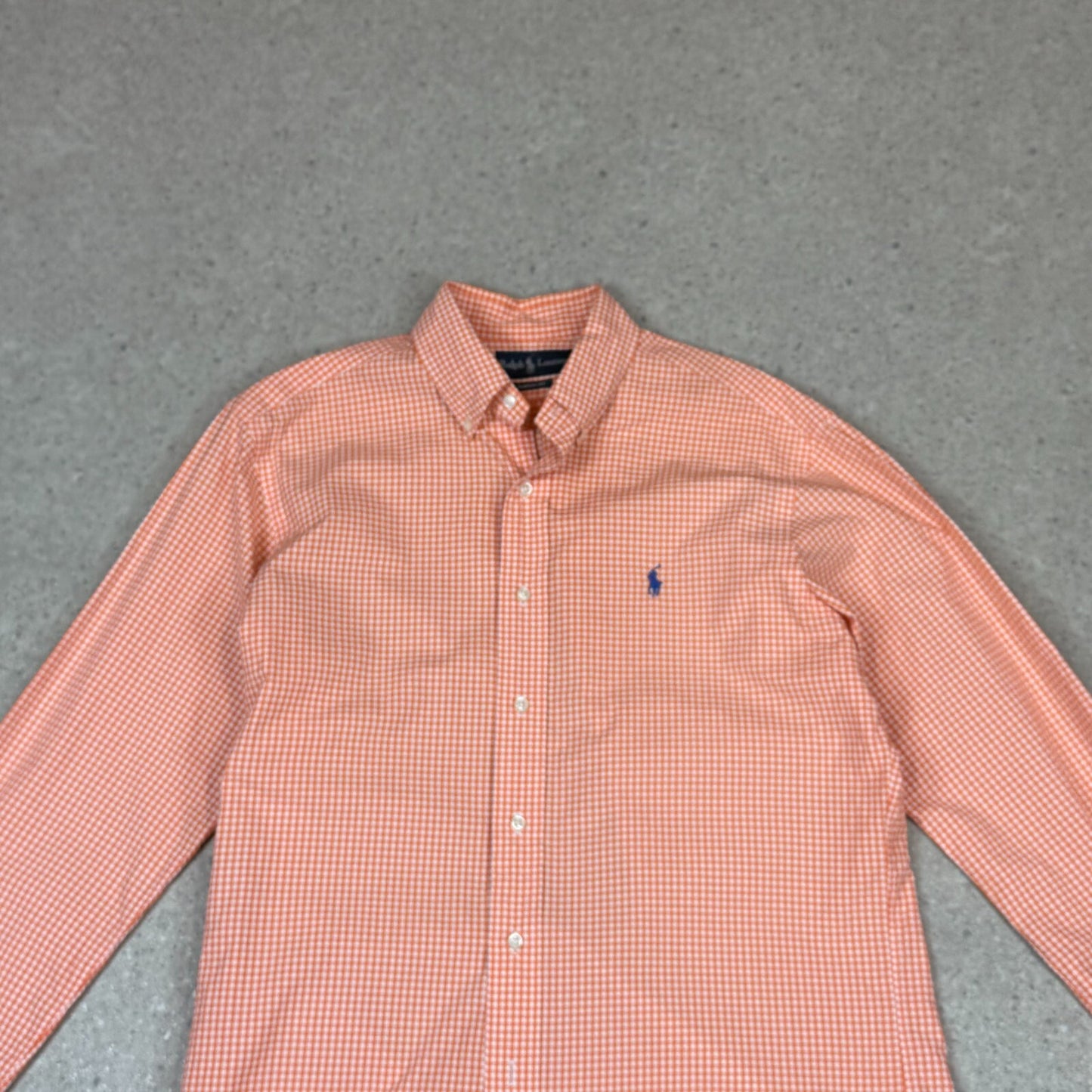 Ralph Lauren Shirt Medium Orange Check Shirt