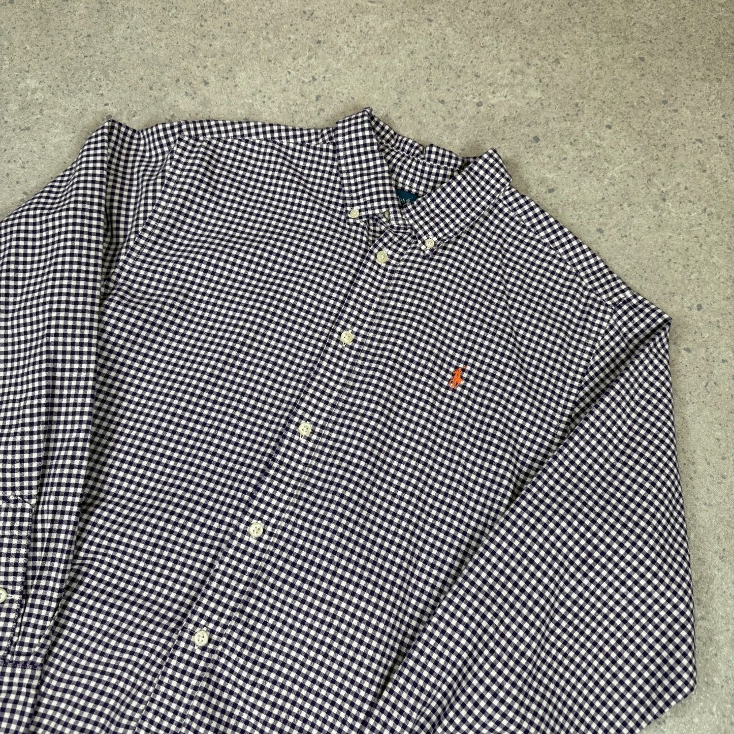 Ralph Lauren Shirt Medium Purple Check Colourway Embroidered Logo Long Sleeve