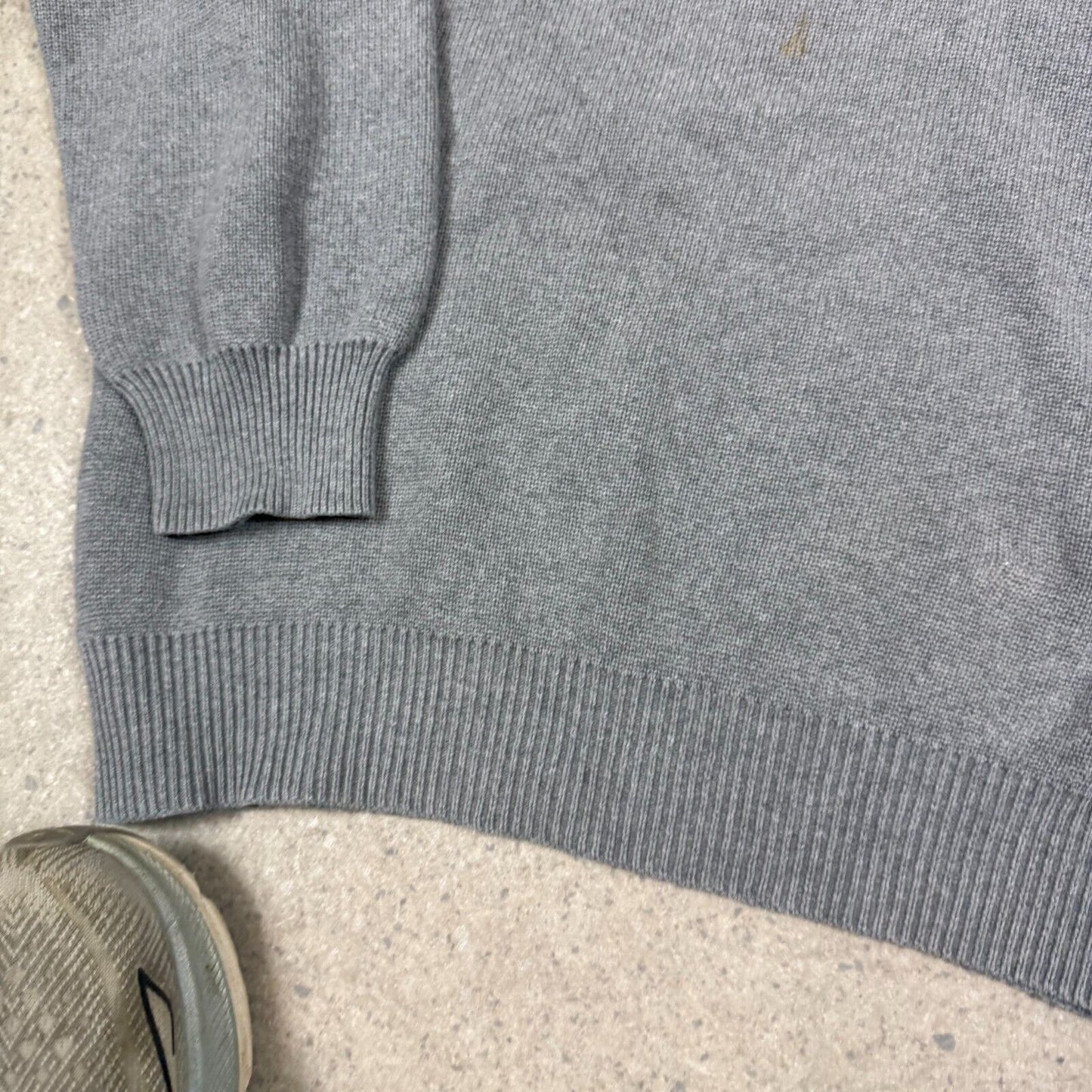 Fred Perry Sweatshirt Grey Knit Medium Thick Cotton Vintage Long Sleeve