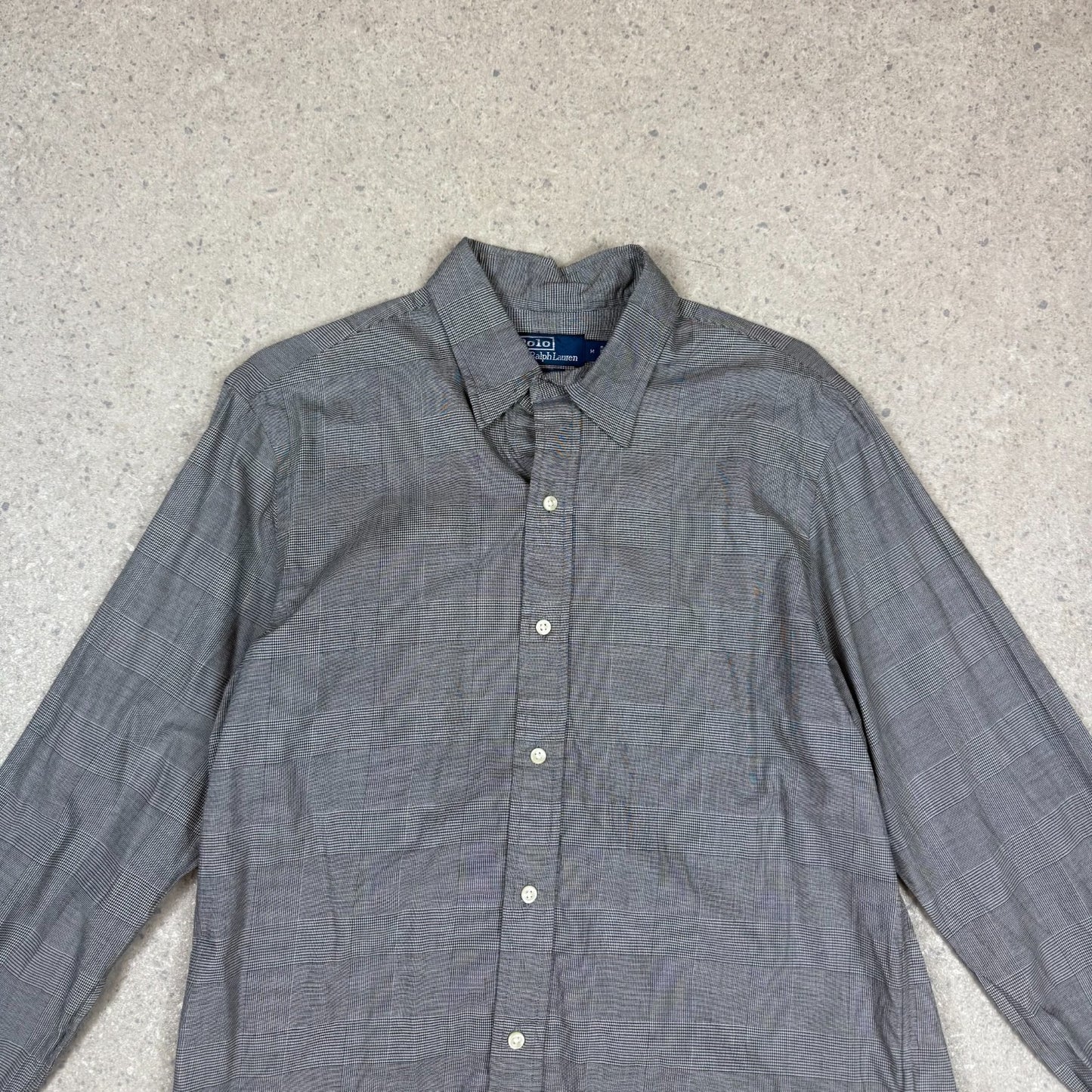 Ralph Lauren Shirt Medium Grey Check Pattern