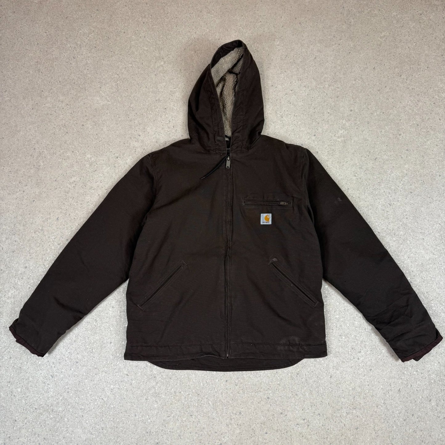 Carhartt Sherpa Active Jacket Small Loose Fit Brown Colourway Embroidered Logo