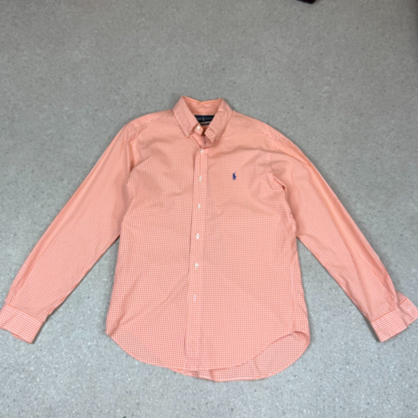 Ralph Lauren Shirt Medium Orange Check Shirt