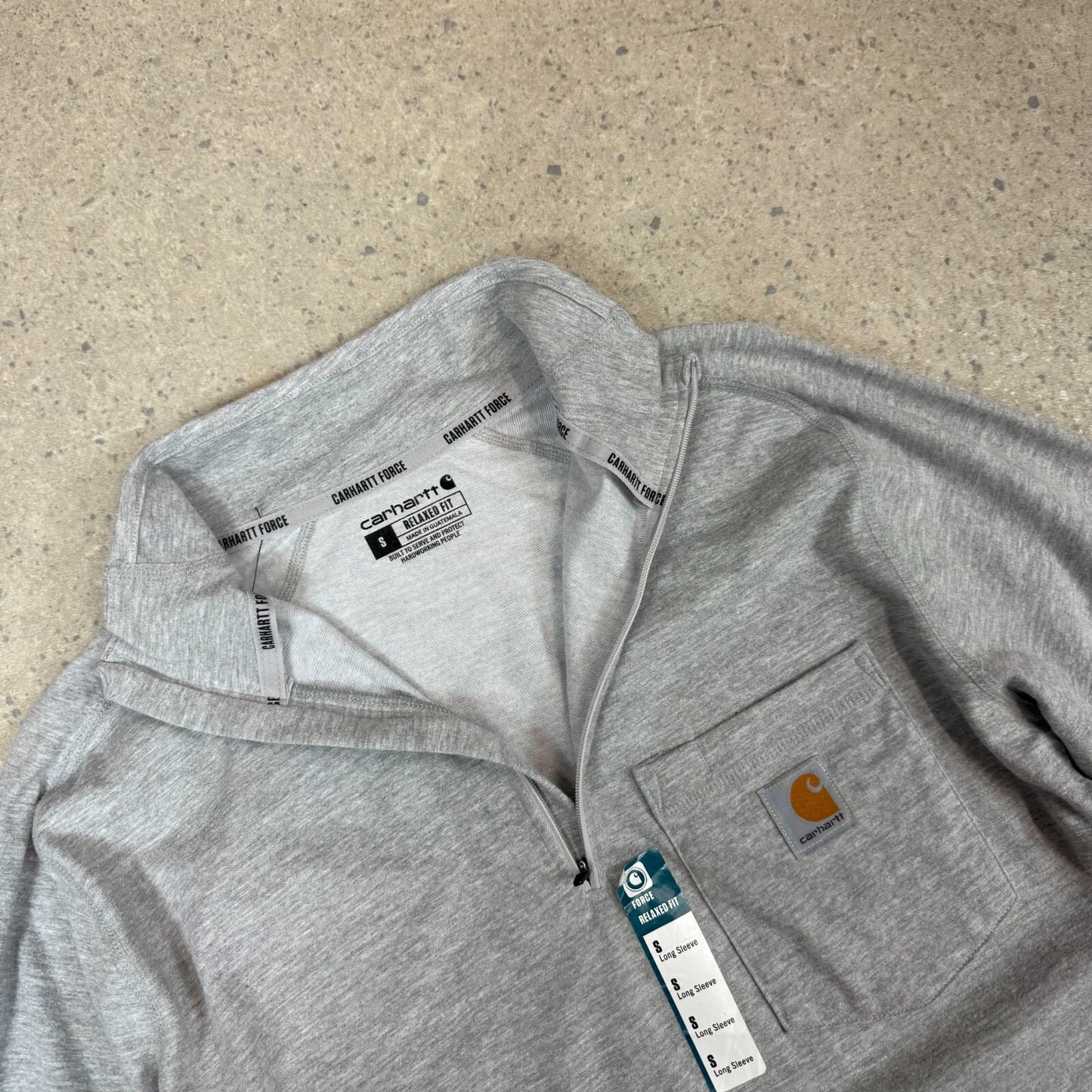 Carhartt 1/4 Zip Jumper S / M Grey Lightweight Long Sleeve