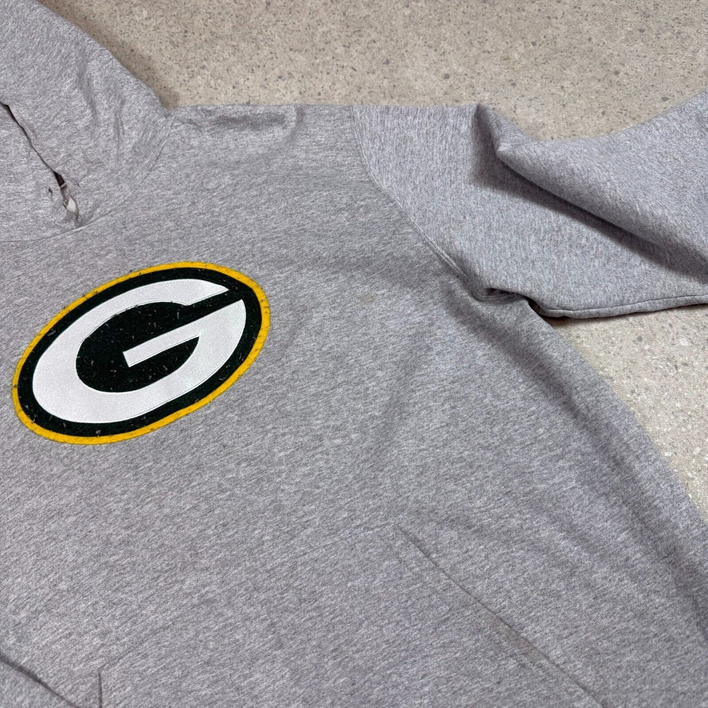 Green Bay Packers Hoodie Large Grey Vintage NFL
