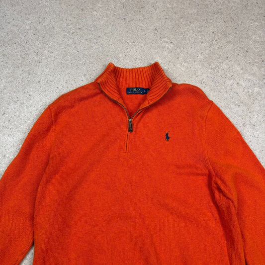 Ralph Lauren 1/4 Zip Small / Medium Orange Colourway