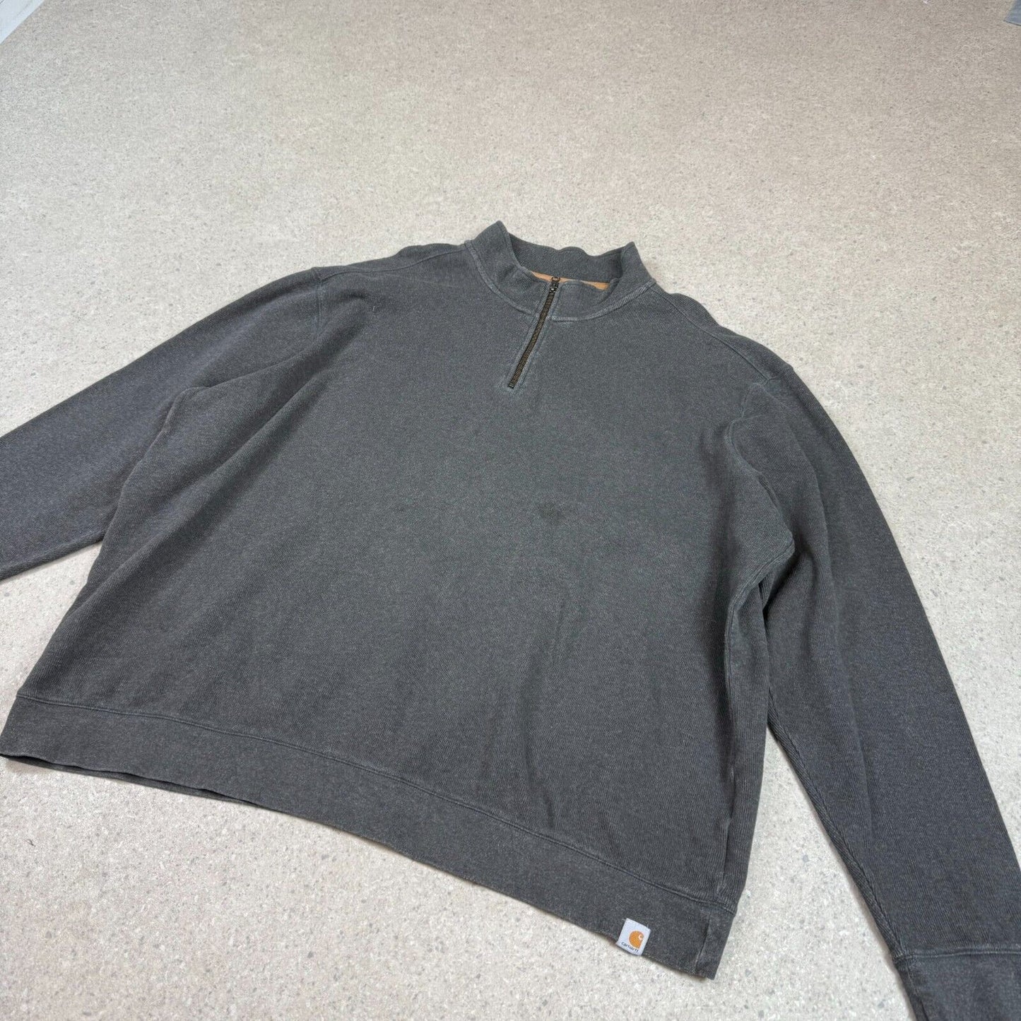 Carhartt 1/4 Zip Jumper 3XL Grey Colourway Logo Long Sleeve