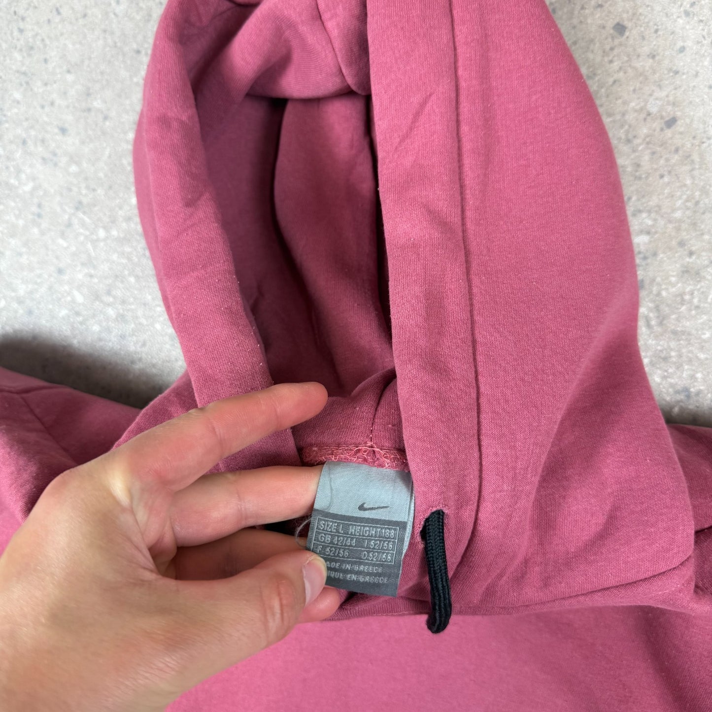 Nike Centre Swoosh Hoodie Medium Pink Colourway Heavyweight Vintage