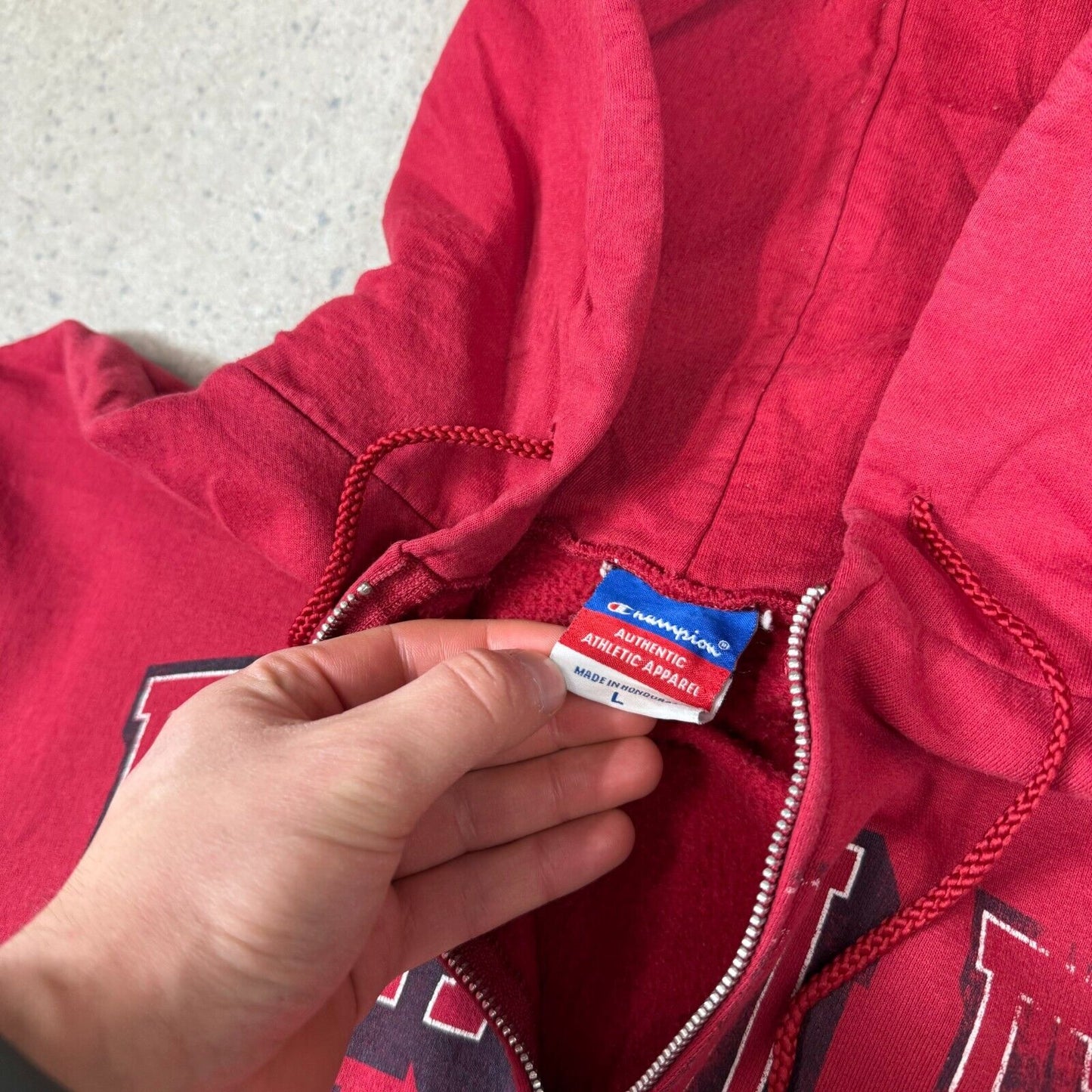 Champion Bradley University Hoodie Large Red Y2K