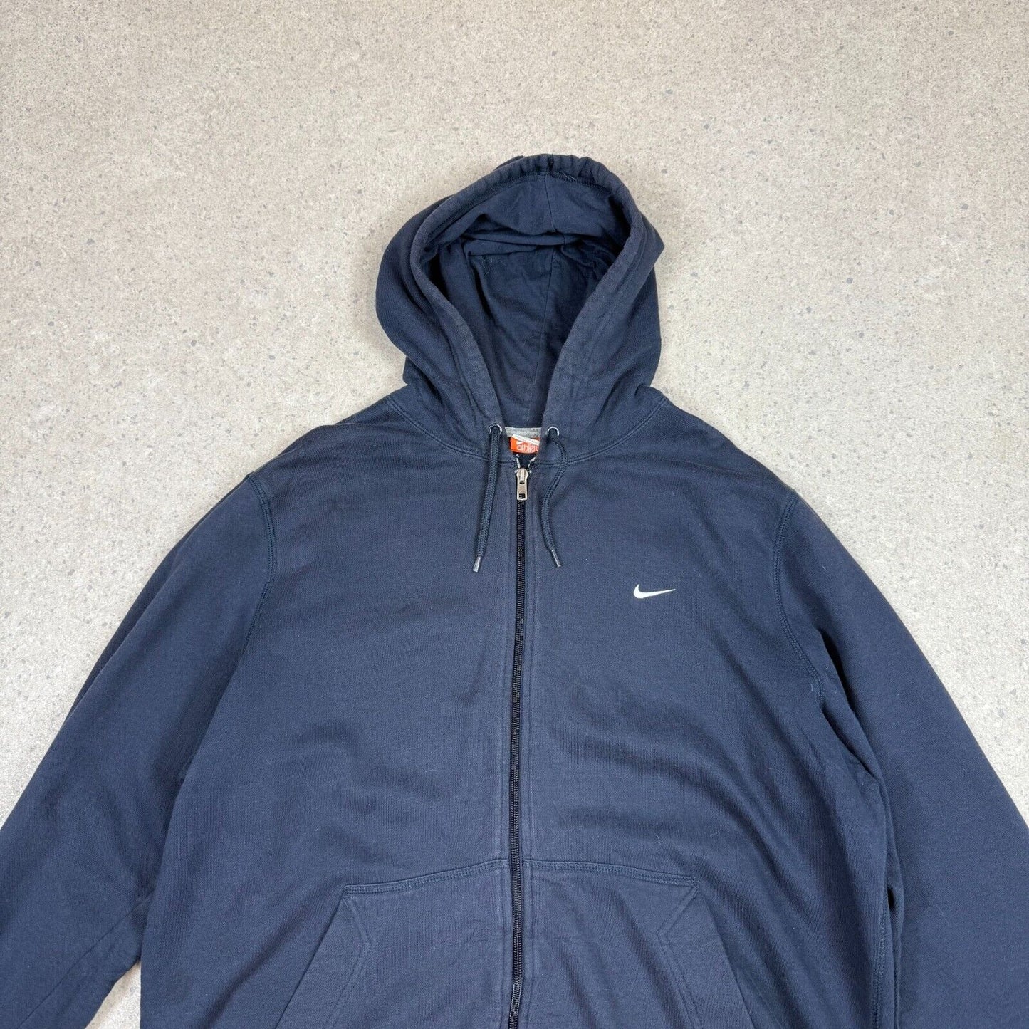 Nike Zip Up Hoodie XL Navy Athletic Y2K Embroidered Swoosh Hooded Pocket
