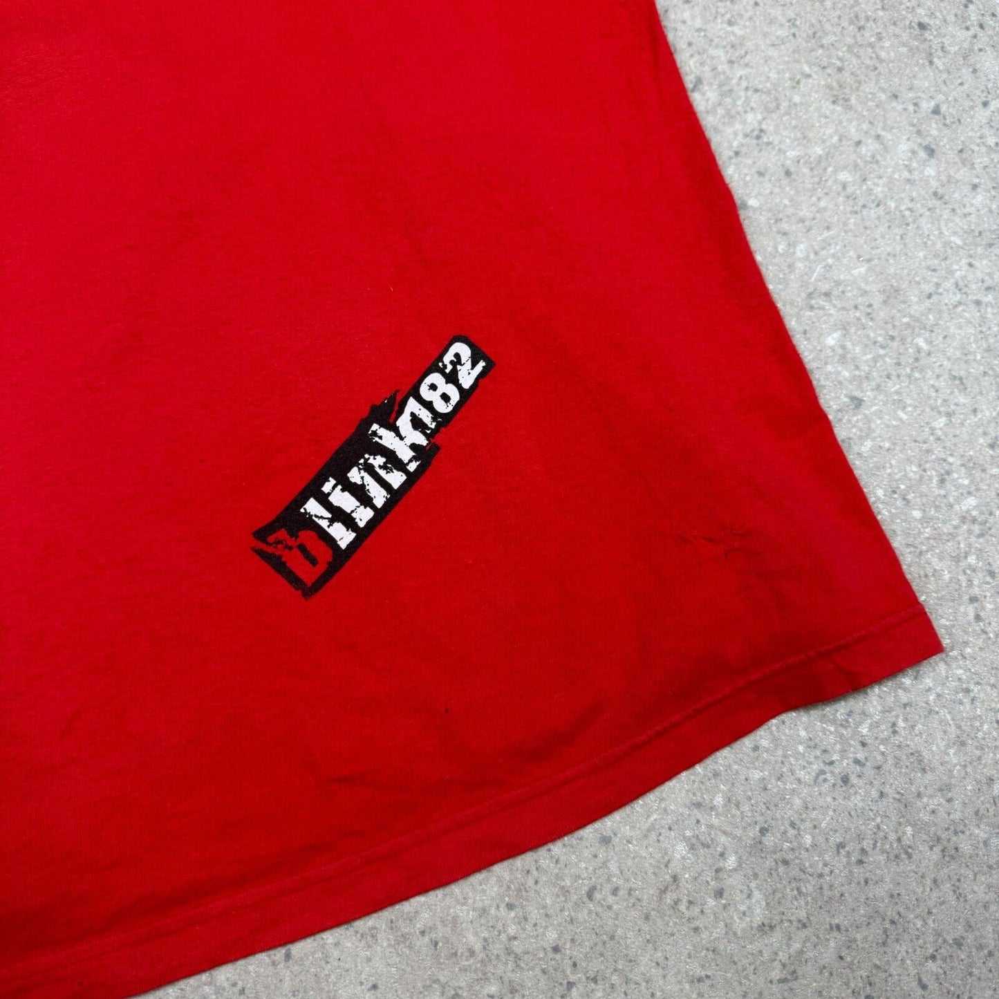 Vintage 90s Blink 182 T Shirt XL Red Screen Stars Cotton
