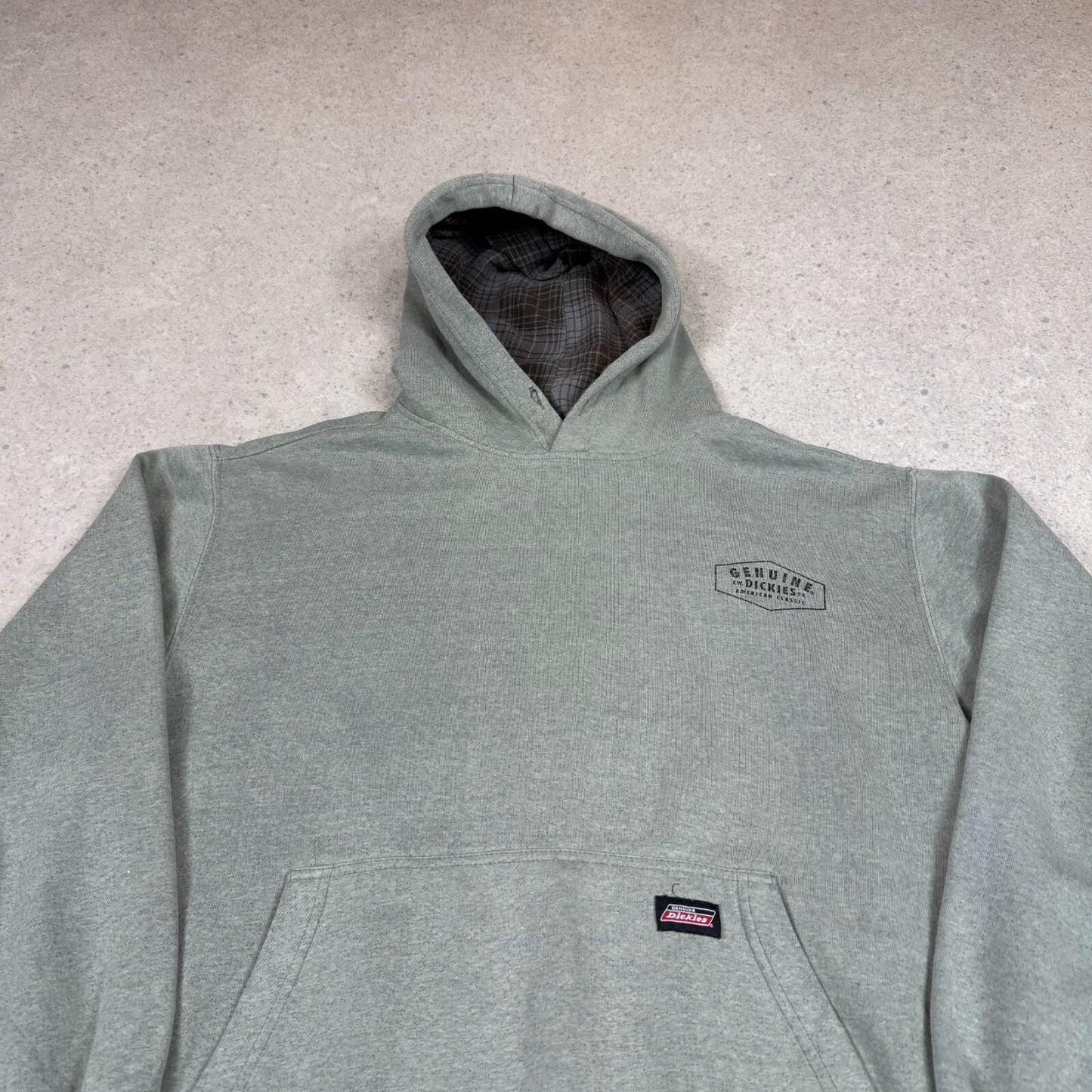 Dickies Hoodie Large Sea-foam Green Flannel Boxy Fit Vintage