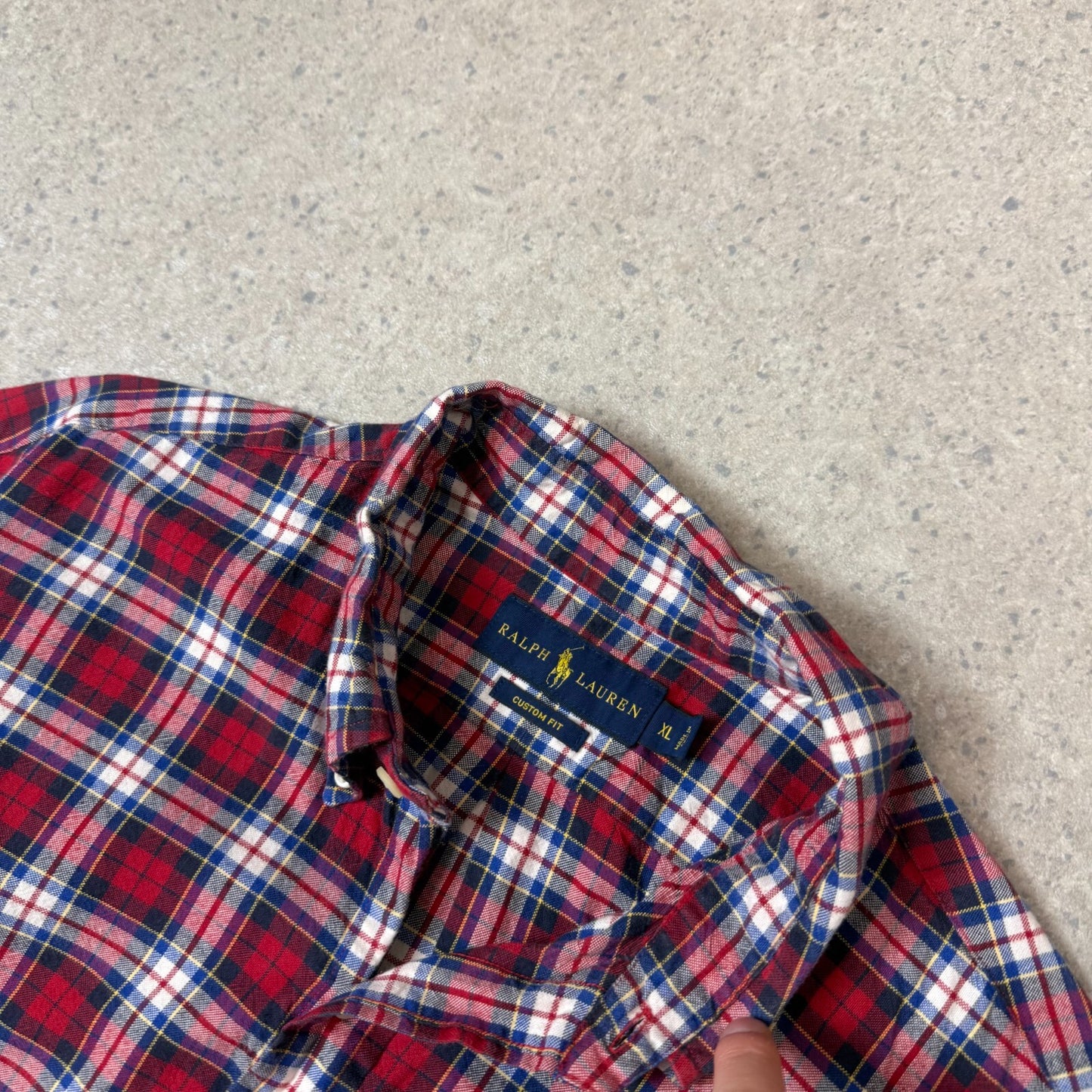 Ralph Lauren Shirt M/L Red Check Cotton Button Down Long Sleeve