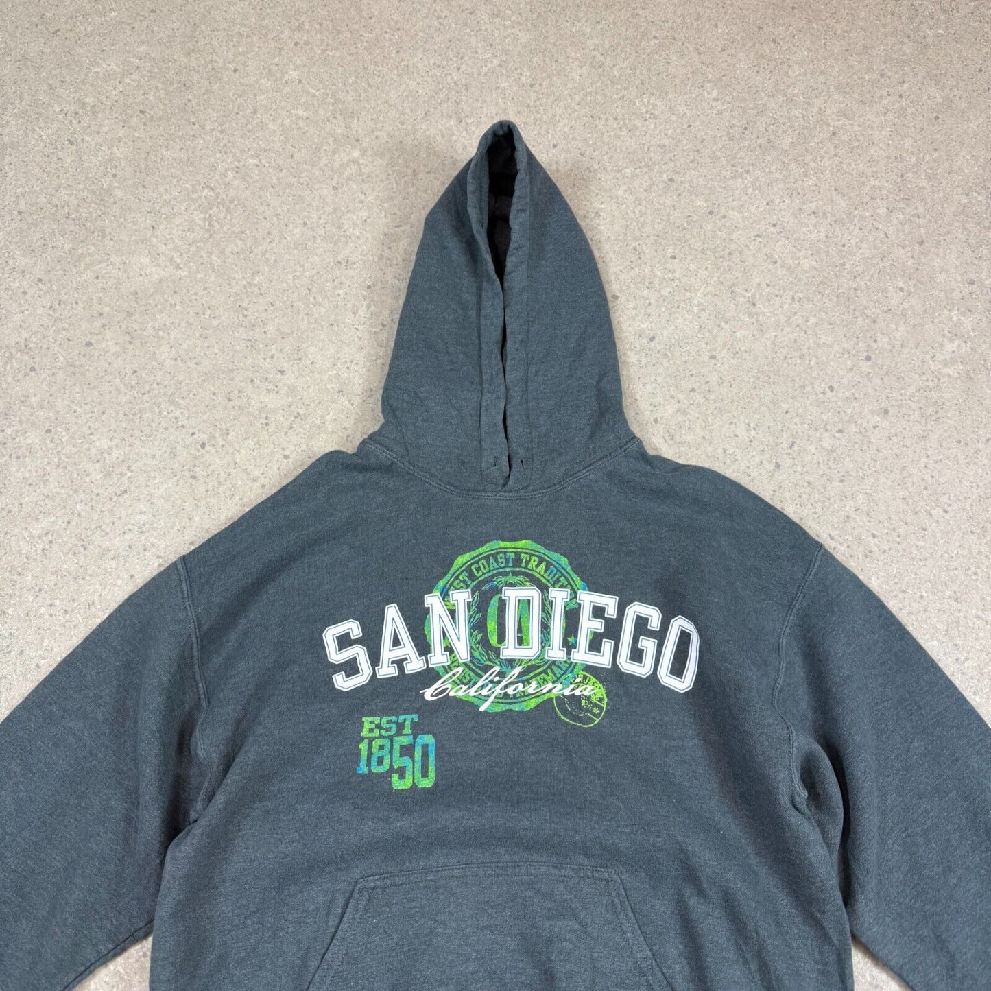 San Diego Vintage USA Hoodie S / M Grey Graphic Print Hooded