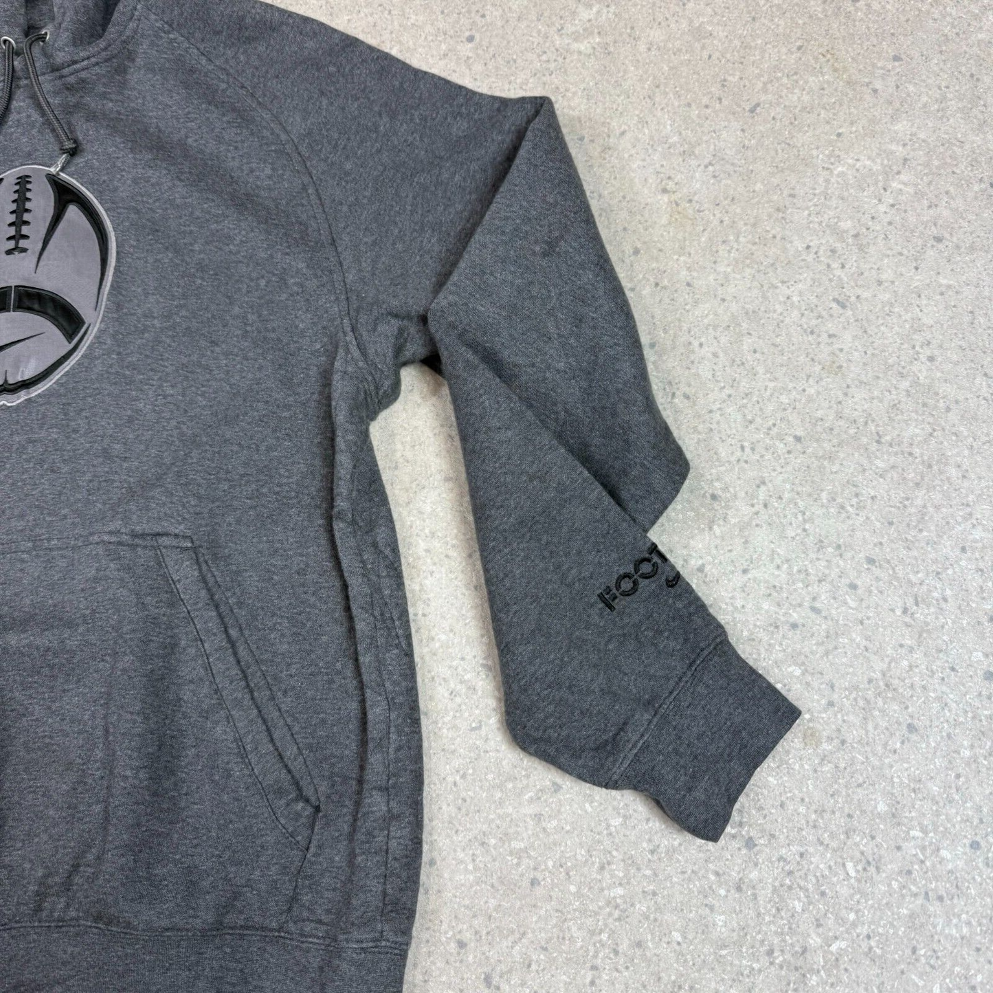 Nike Hoodie Large Charcoal Grey American Football Y2K