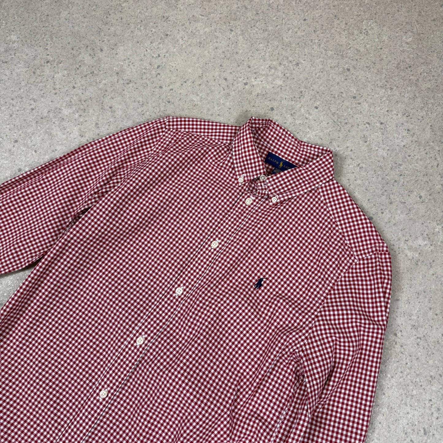 Ralph Lauren Shirt Small Red White Colourway Check Embroidered Logo