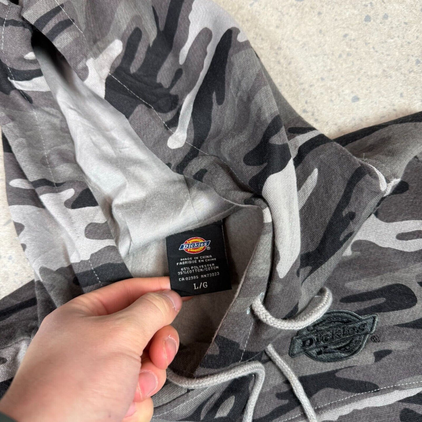 Dickies Snow Camo Hoodie Medium Grey Black