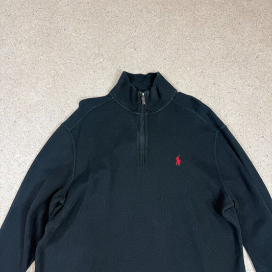Ralph Lauren 1/4 Zip Jumper Medium / Large Black