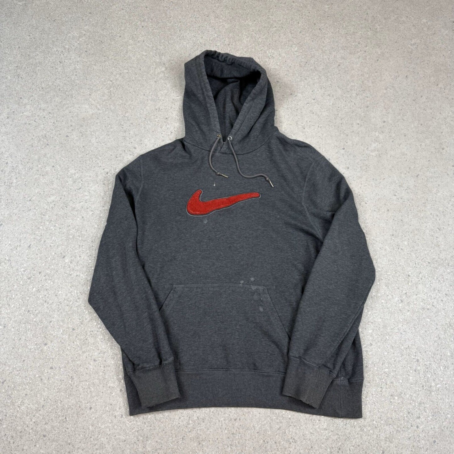 Vintage Nike Hoodie Medium Grey 3d Big Swoosh Logo