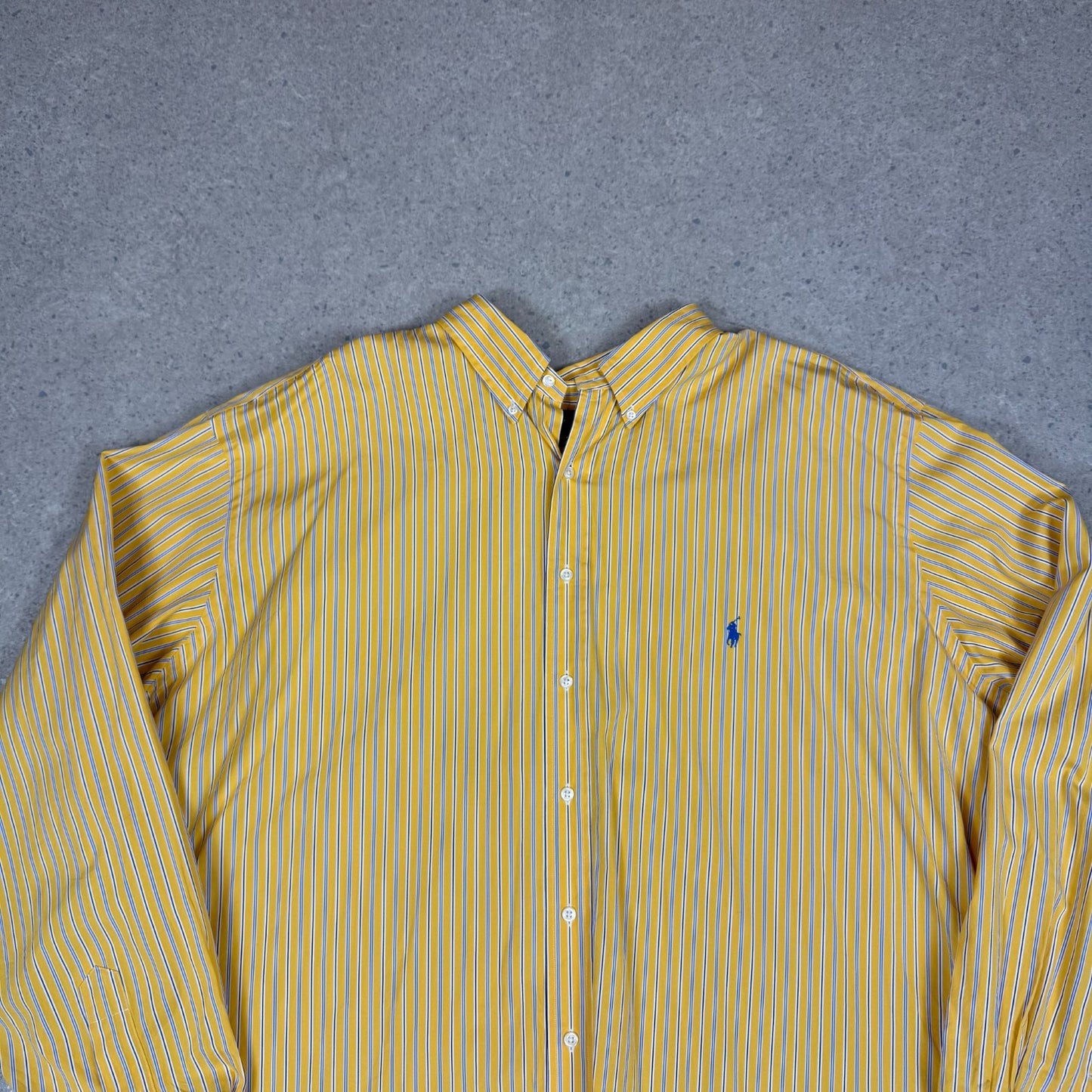 Ralph Lauren Shirt 4XLT Yellow Striped Classic Fit Long Sleeve