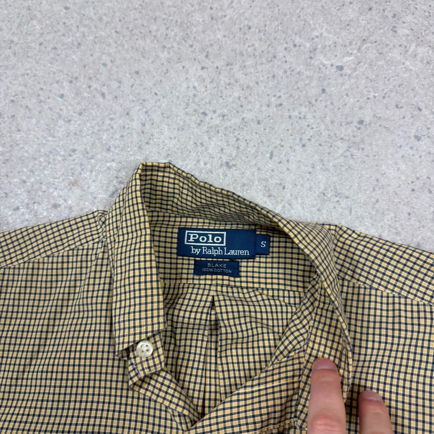 Ralph Lauren Check Shirt Medium Yellow and Navy