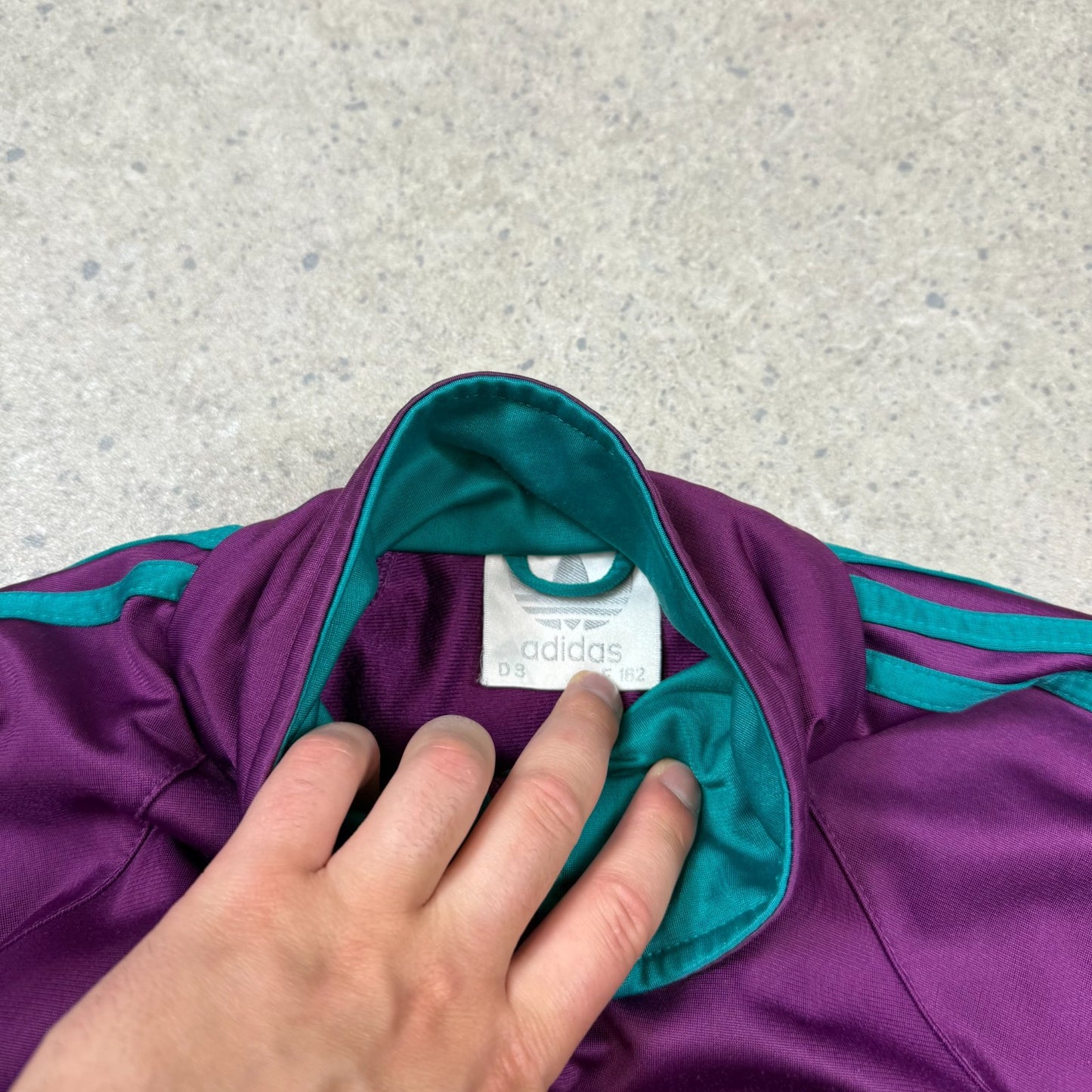 Adidas Track Top 90s Medium Purple / Green Colourway Embroidered Logo