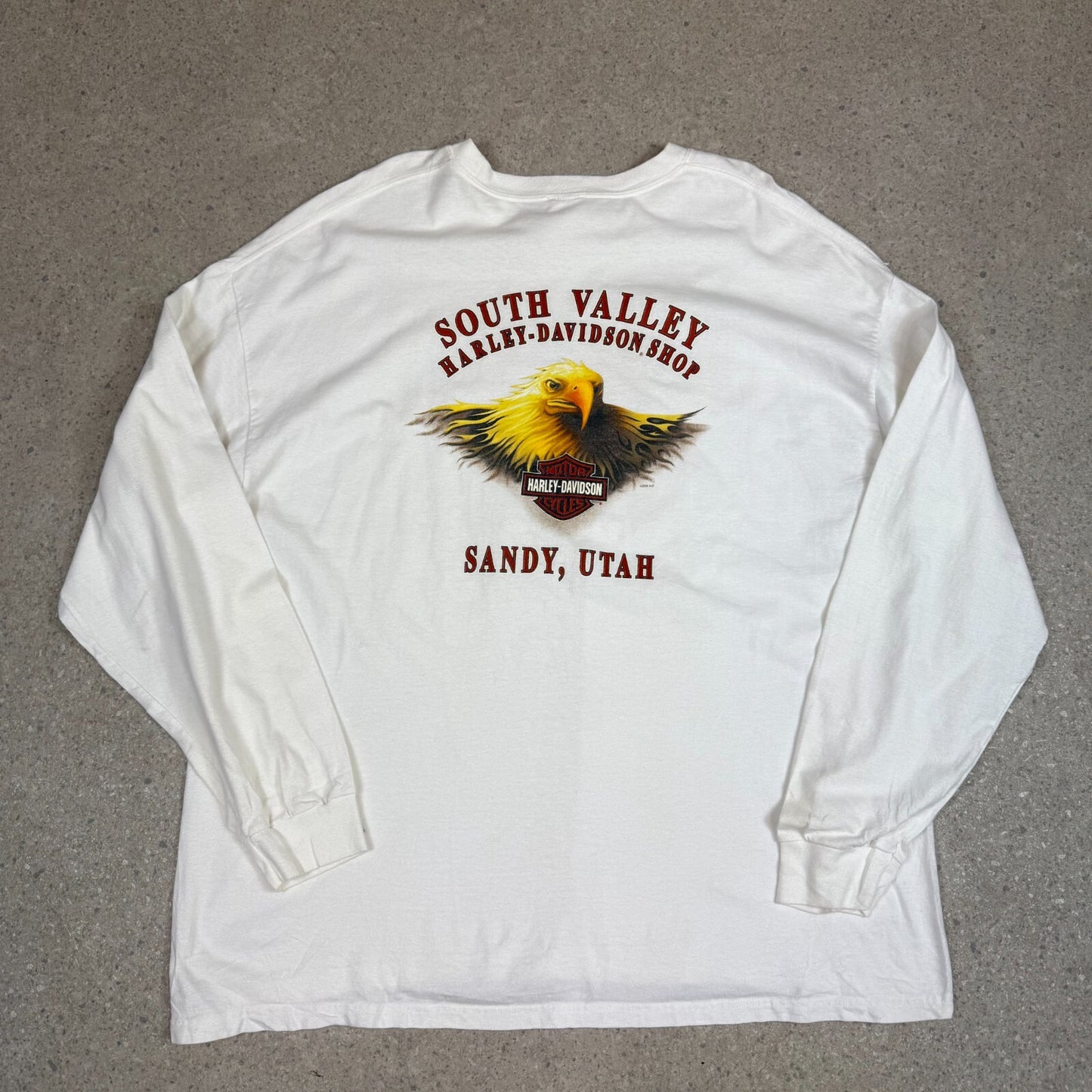 Harley Davidson Long Sleeve T Shirt XL White Colourway 2008 Sandy Utah