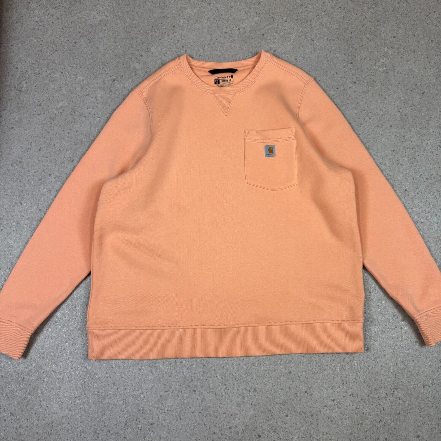Carhartt Sweatshirt XL / XXL Peach Colourway Embroidered Logo Relaxed Fit