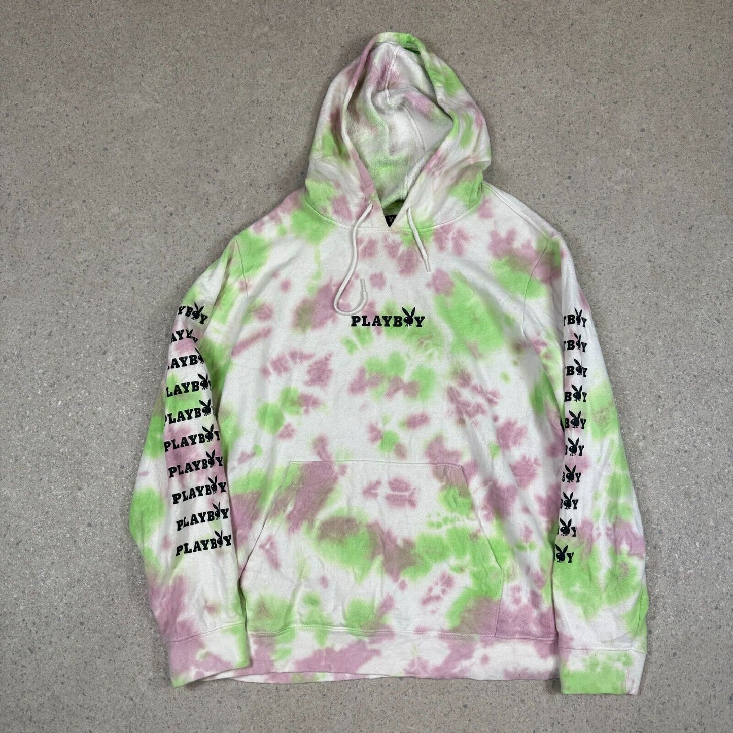 Playboy Tie Dye Hoodie Large Green Purple