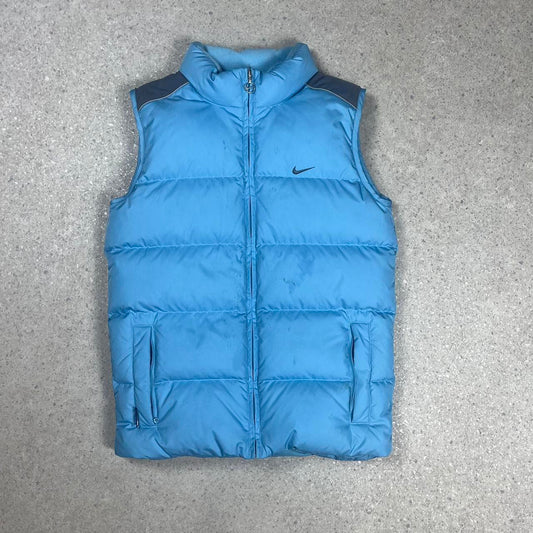 Nike blue puffer gilet