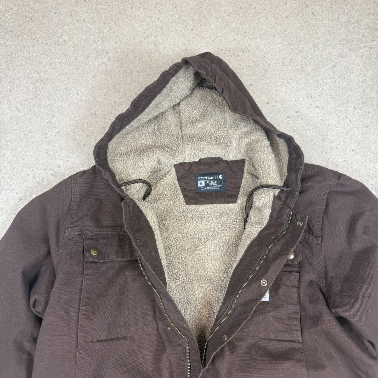 Carhartt Cctive Jacket Medium Loose Fit Brown Colourway Hooded