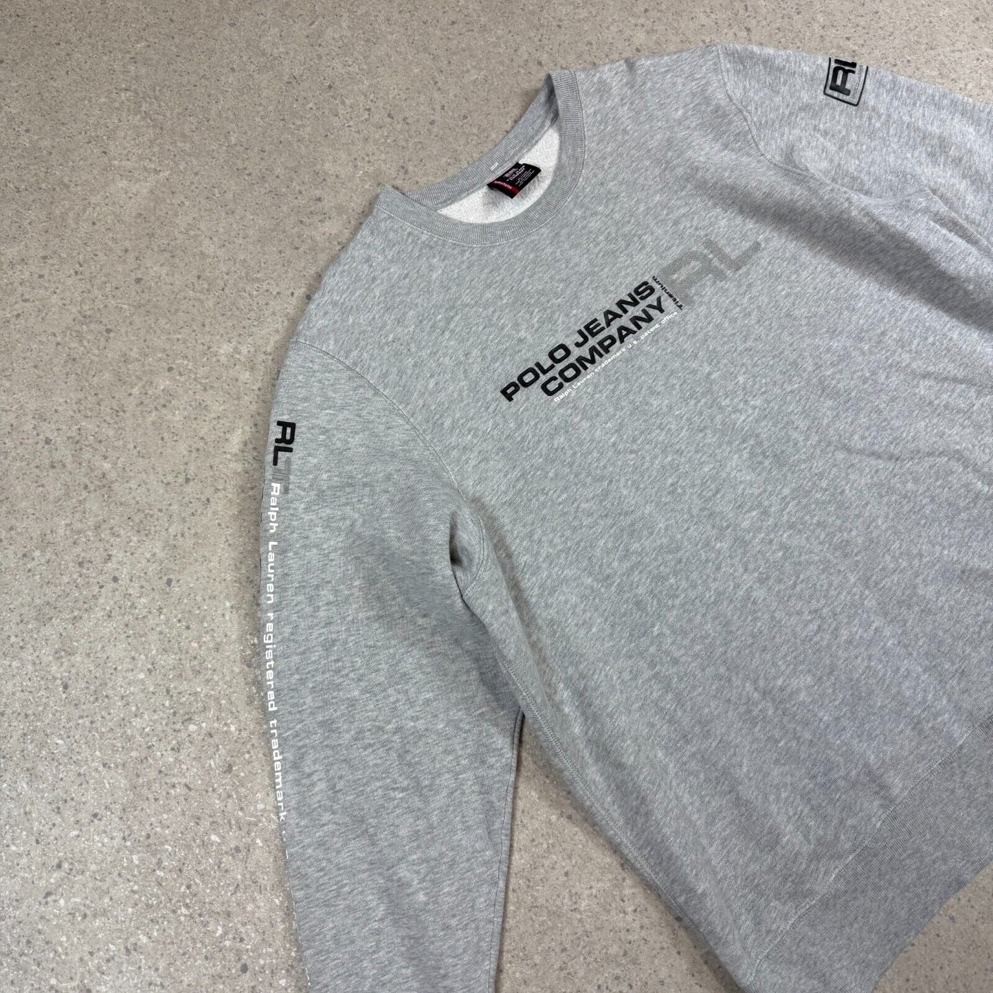 Ralph Lauren Polo Jeans Sweater XL Grey Logo Y2K