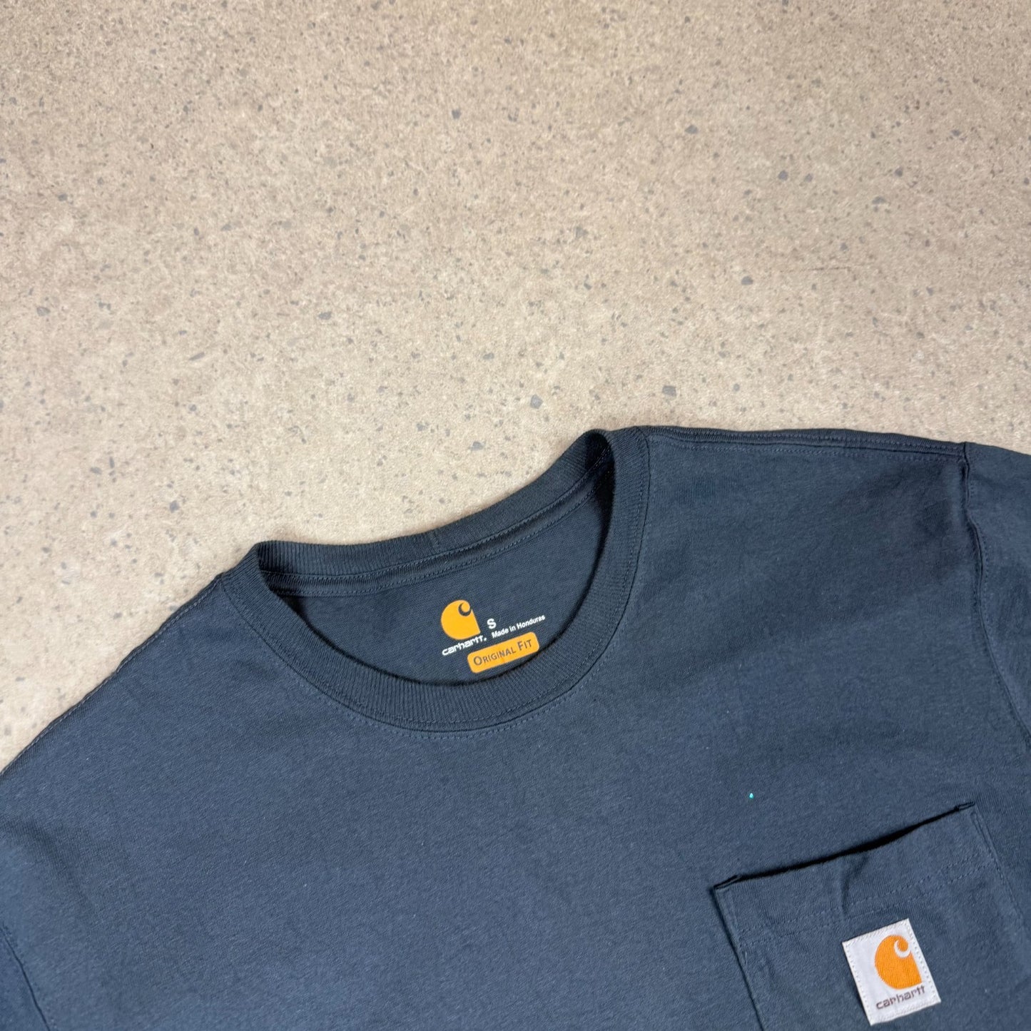 Carhartt T Shirt Small Grey Heavyweight Pocket Logo