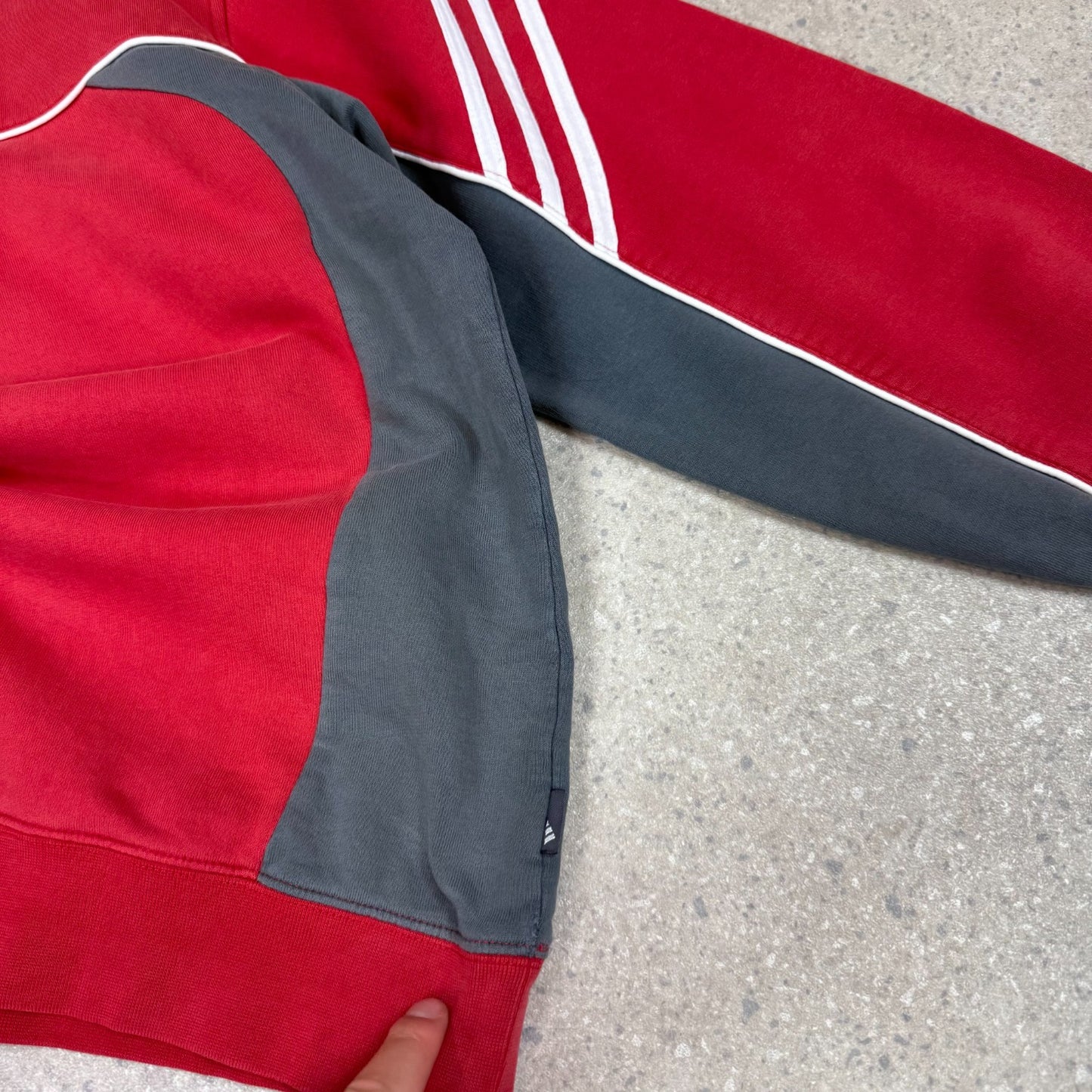 Vintage Adidas Sweatshirt Large 90s Adidas Red / White Colourway